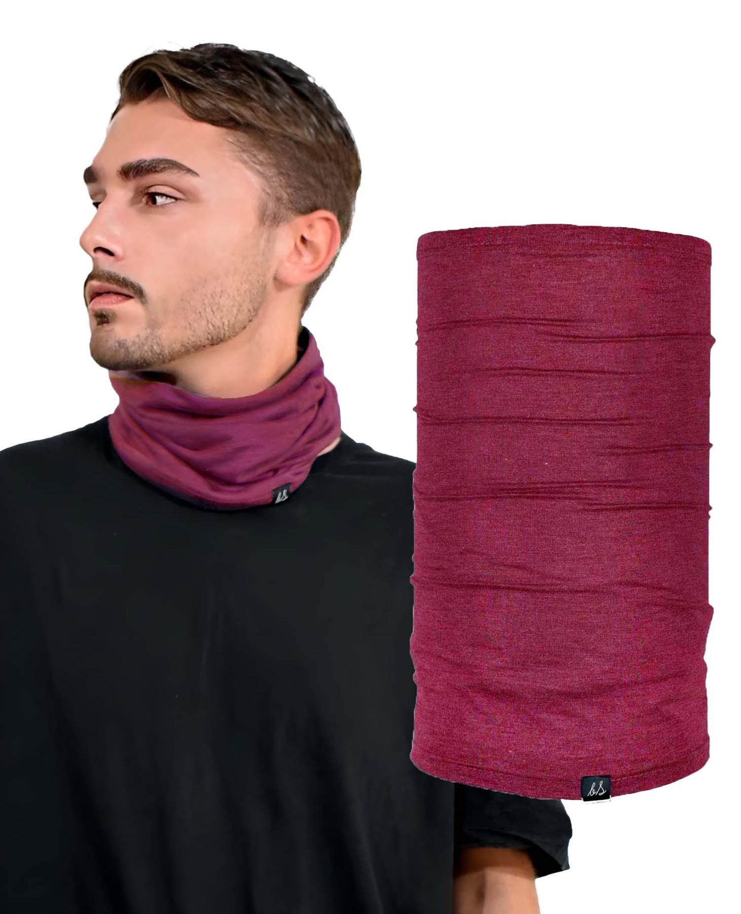 Cotton Blend Plain Jersey Soft Multifunctional Neck Warmer Gaiter Headwear Snood - Picture 31 of 44