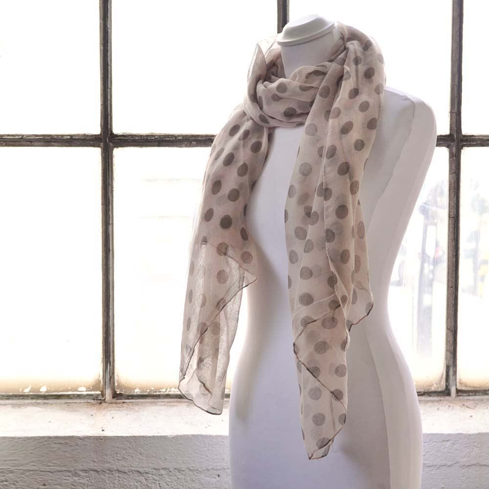 Polka Dot Scarf, Oversized Viscose Scarves Shawl for Women - Picture 5 of 29