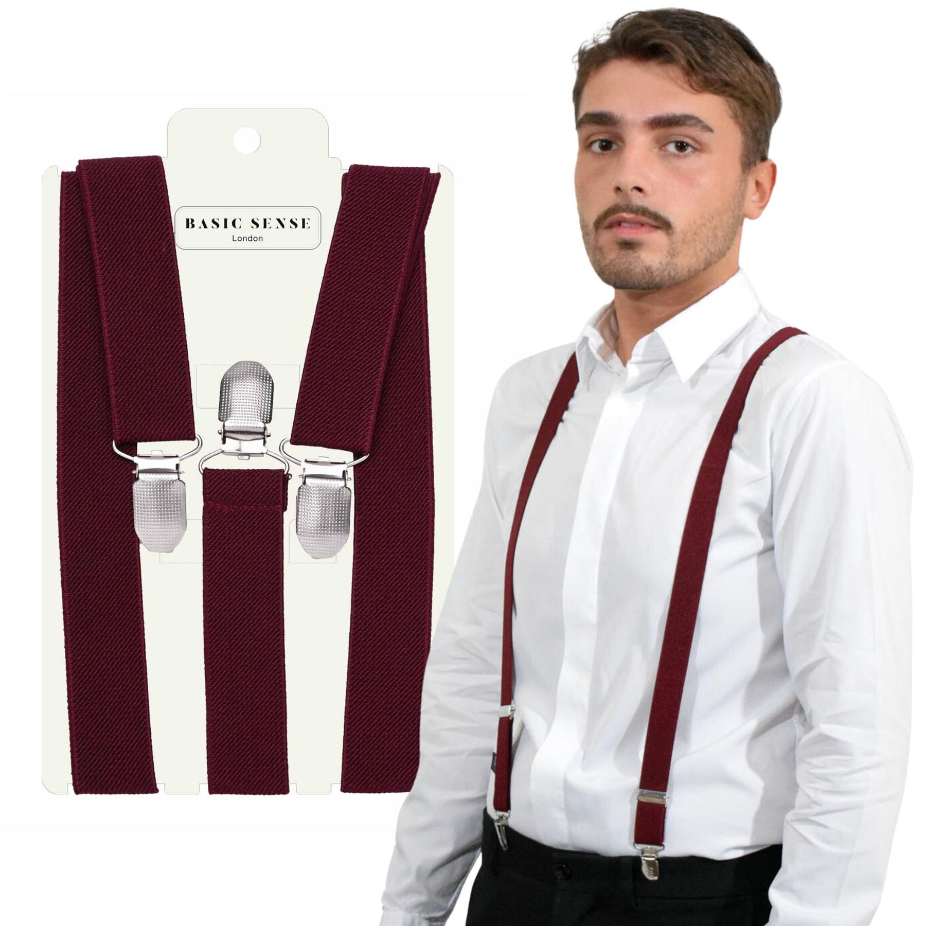 Unisex Plain Suspenders Sturdy Strong 25mm Y Shape Braces for Trouser - Picture 10 of 66