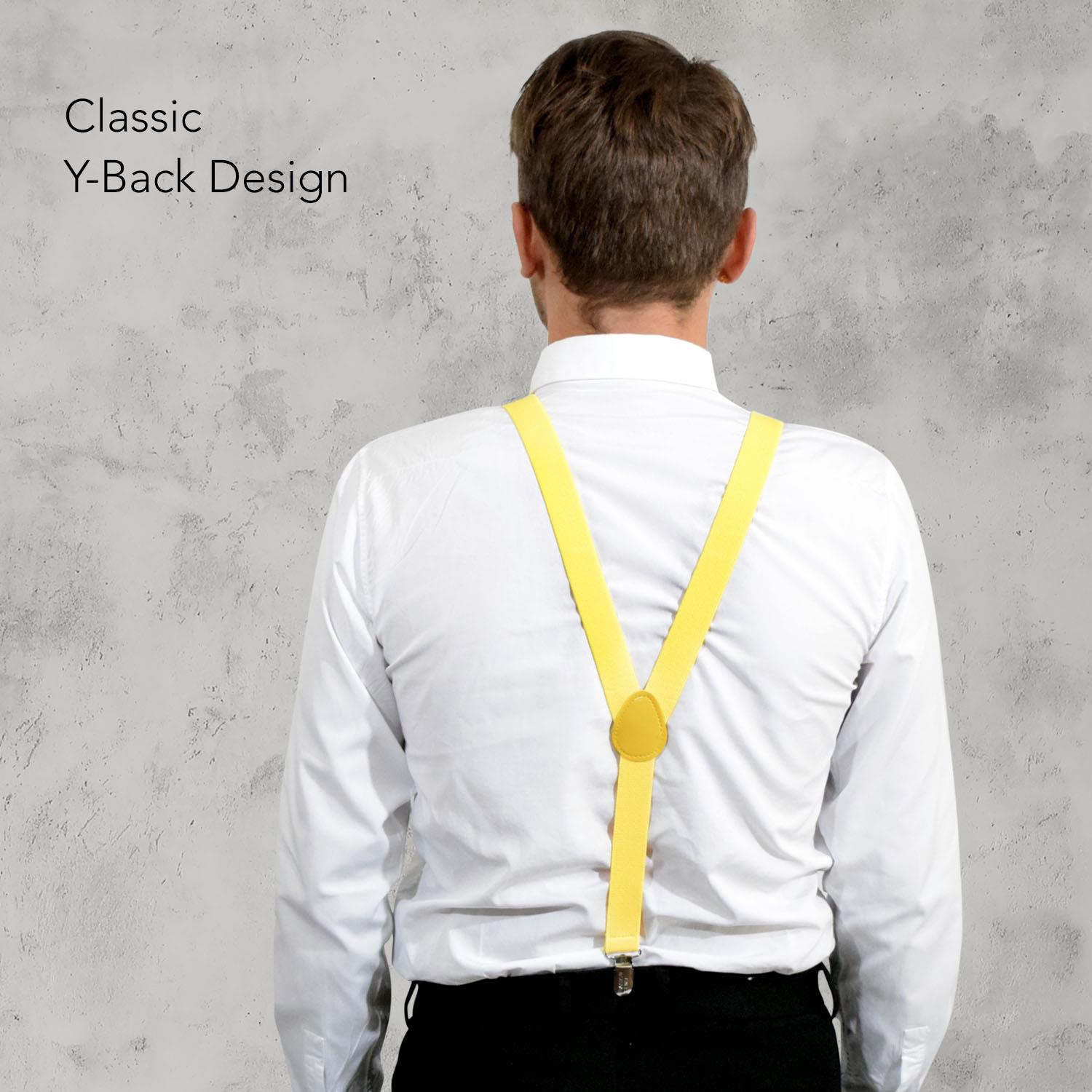Unisex Plain Suspenders Sturdy Strong 25mm Y Shape Braces for Trouser - Picture 66 of 66