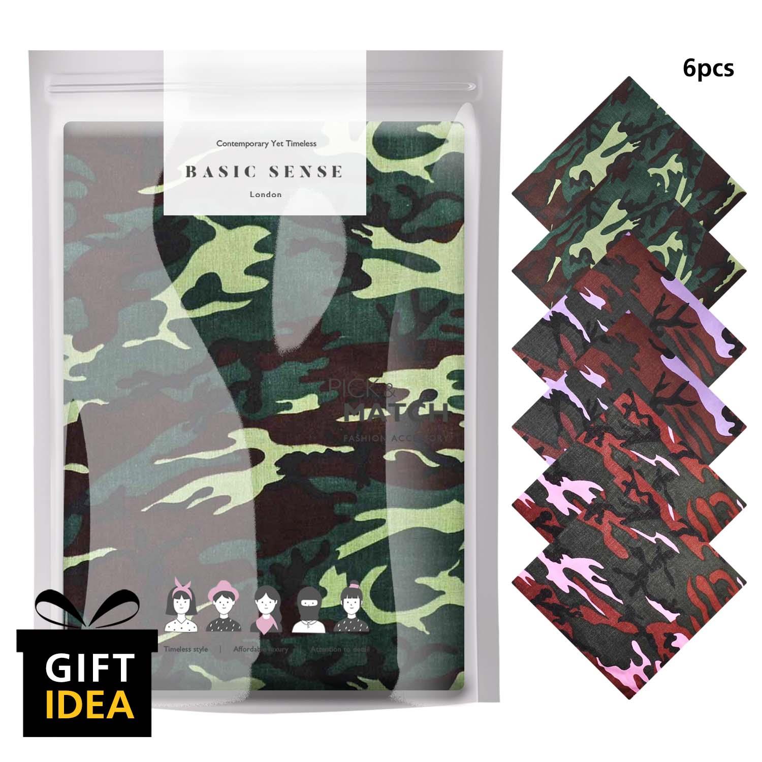 6PCS Camouflage Bandana Military 100% Cotton Multifunctional Bandanna - Picture 9 of 18