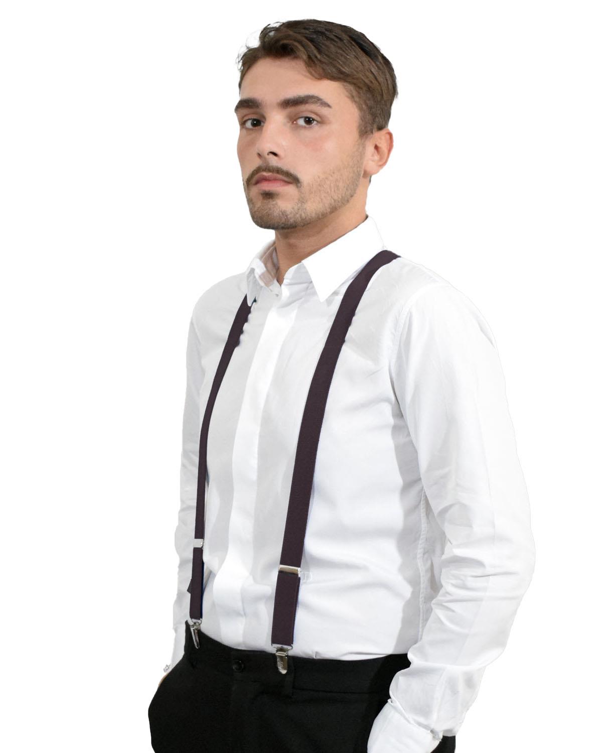 Unisex Plain Suspenders Sturdy Strong 25mm Y Shape Braces for Trouser - Picture 14 of 66