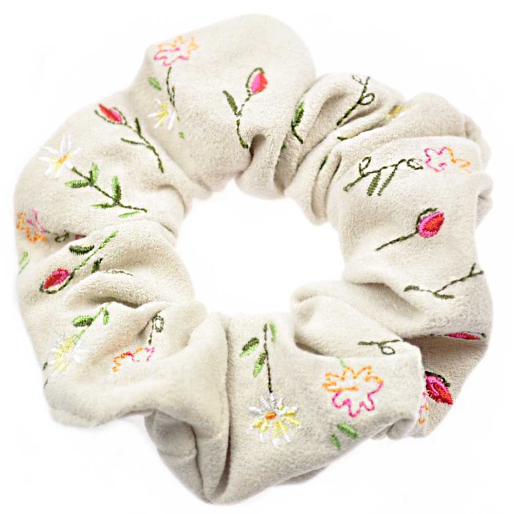 Hair Elastic Scrunchie Bobbles Floral Scrunchies Band Chamois Fabric eBay
