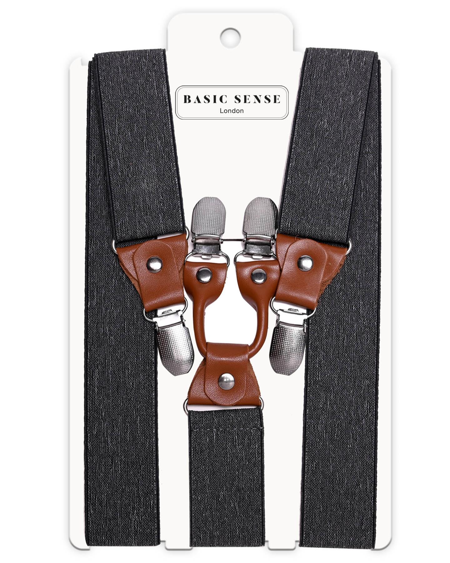 Men Plain Suspenders for Trouser, Thick 35mm Y Shape Wide Leather Braces - Picture 19 of 22