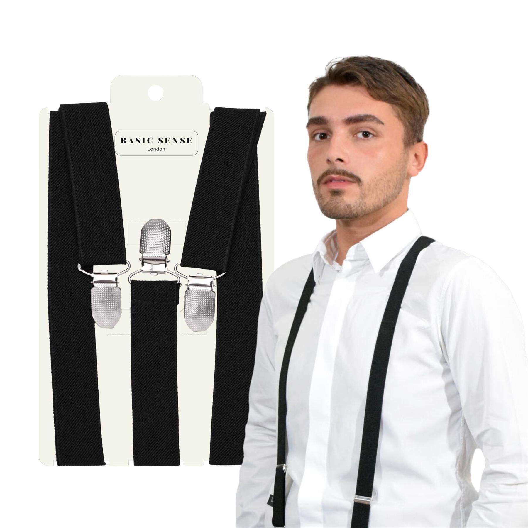 Unisex Plain Suspenders Sturdy Strong 25mm Y Shape Braces for Trouser - Picture 7 of 66