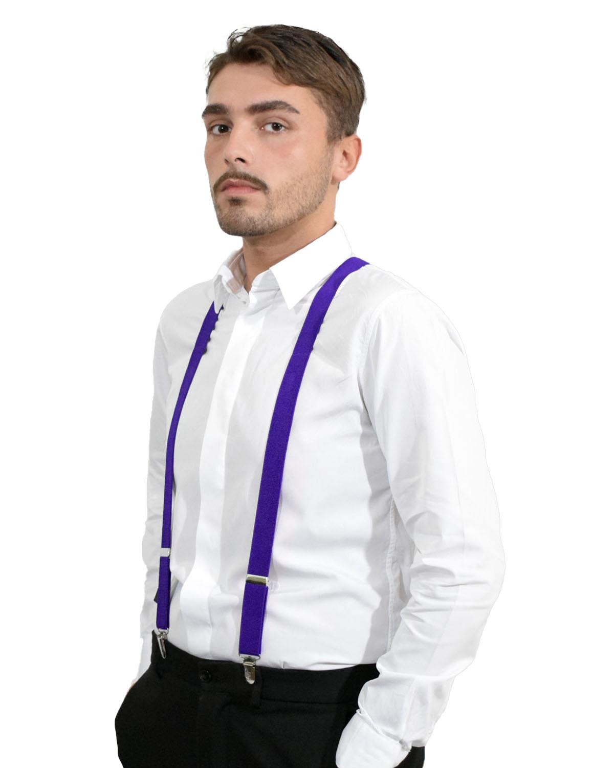 Unisex Plain Suspenders Sturdy Strong 25mm Y Shape Braces for Trouser - Picture 53 of 66