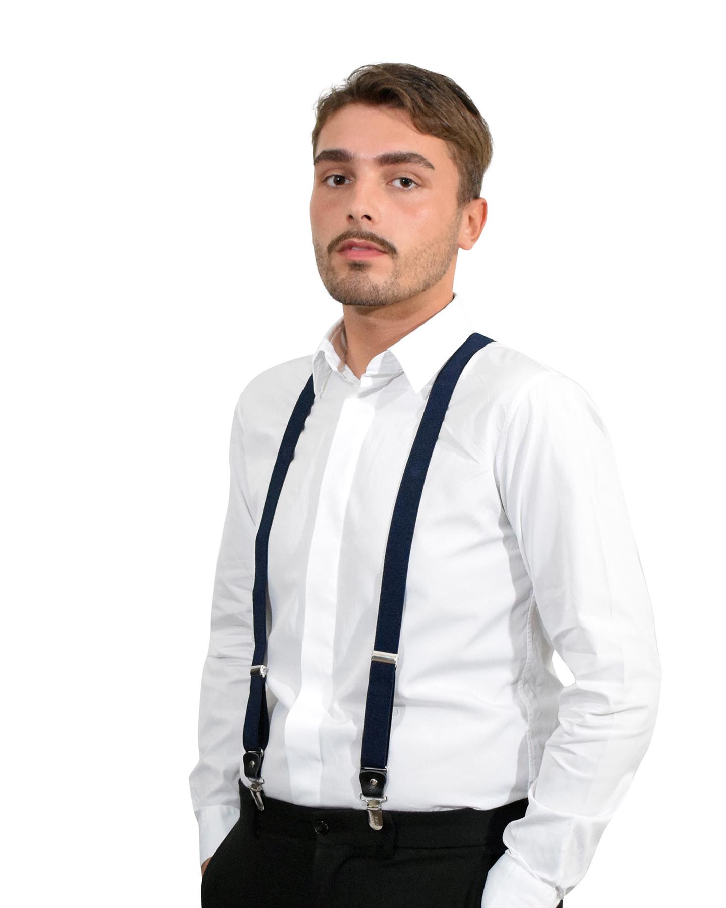 Unisex Plain Suspenders Sturdy Strong 25mm Y Shape Braces for Trouser - Picture 29 of 66