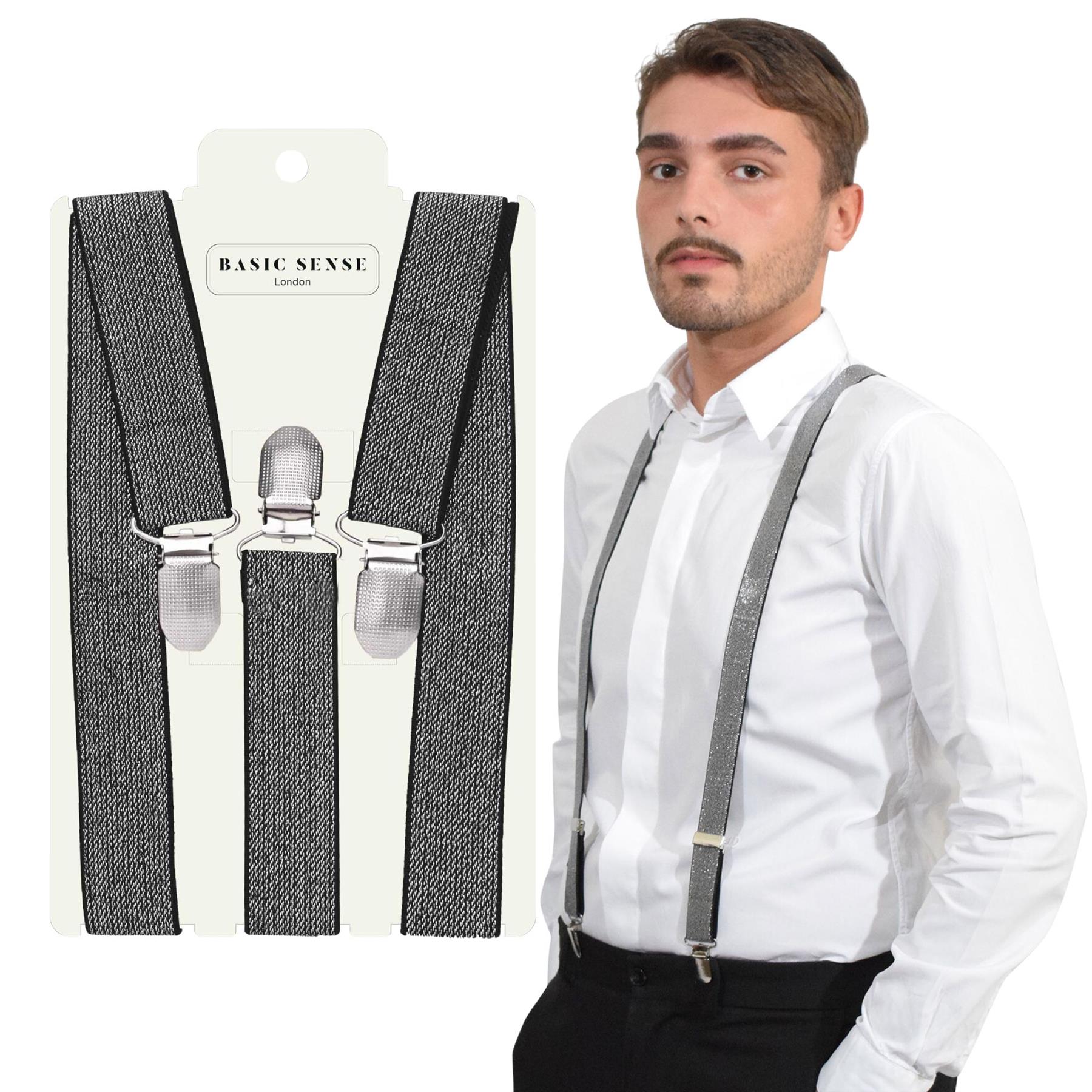 Unisex Plain Suspenders Sturdy Strong 25mm Y Shape Braces for Trouser - Picture 37 of 66