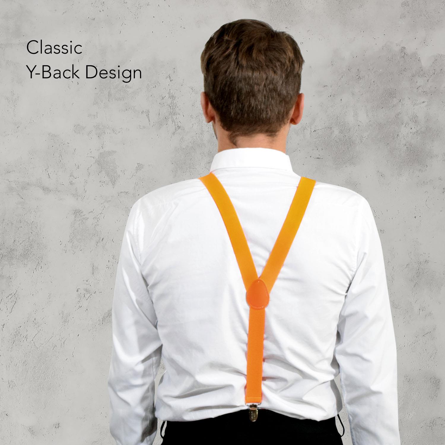 Unisex Plain Suspenders Sturdy Strong 25mm Y Shape Braces for Trouser - Picture 51 of 66