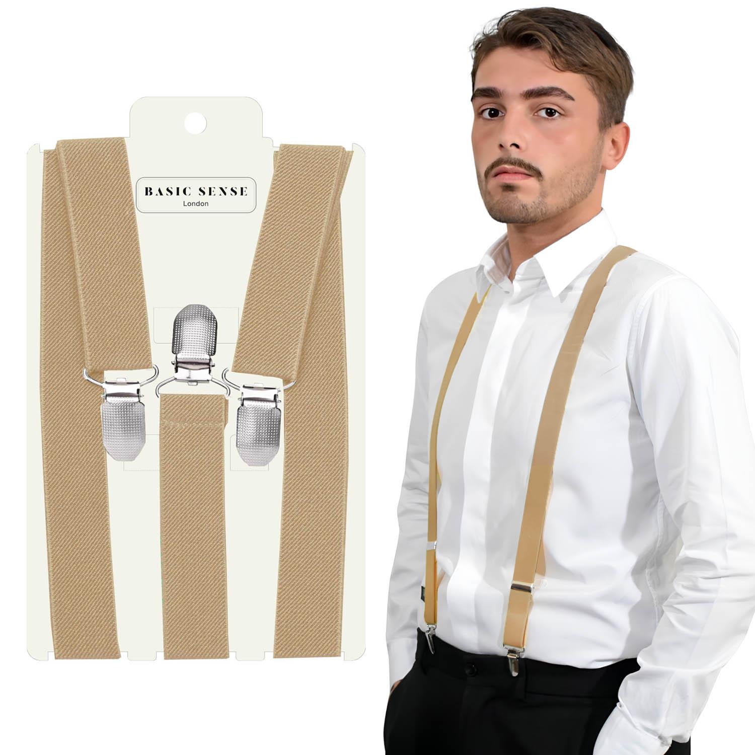 Unisex Plain Suspenders Sturdy Strong 25mm Y Shape Braces for Trouser - Picture 4 of 66