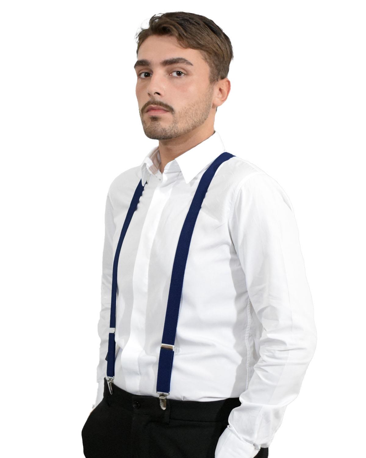 Unisex Plain Suspenders Sturdy Strong 25mm Y Shape Braces for Trouser - Picture 41 of 66