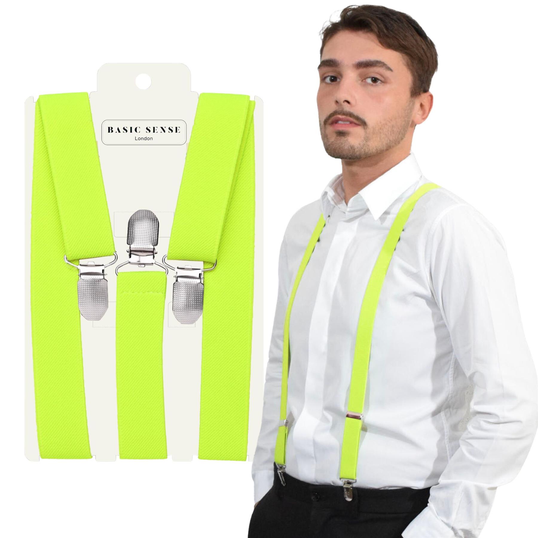 Unisex Plain Suspenders Sturdy Strong 25mm Y Shape Braces for Trouser - Picture 46 of 66
