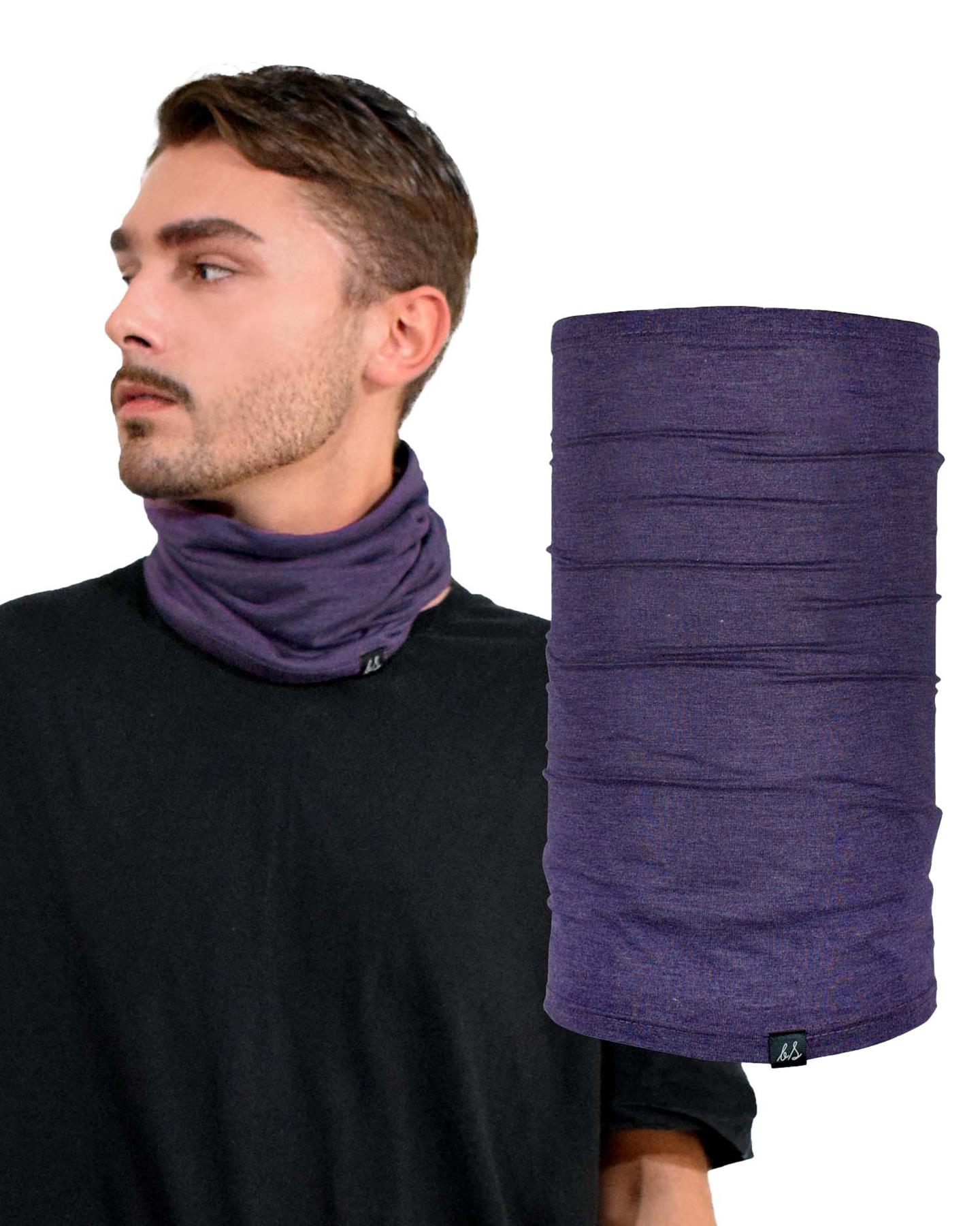 Cotton Blend Plain Jersey Soft Multifunctional Neck Warmer Gaiter Headwear Snood - Picture 39 of 44