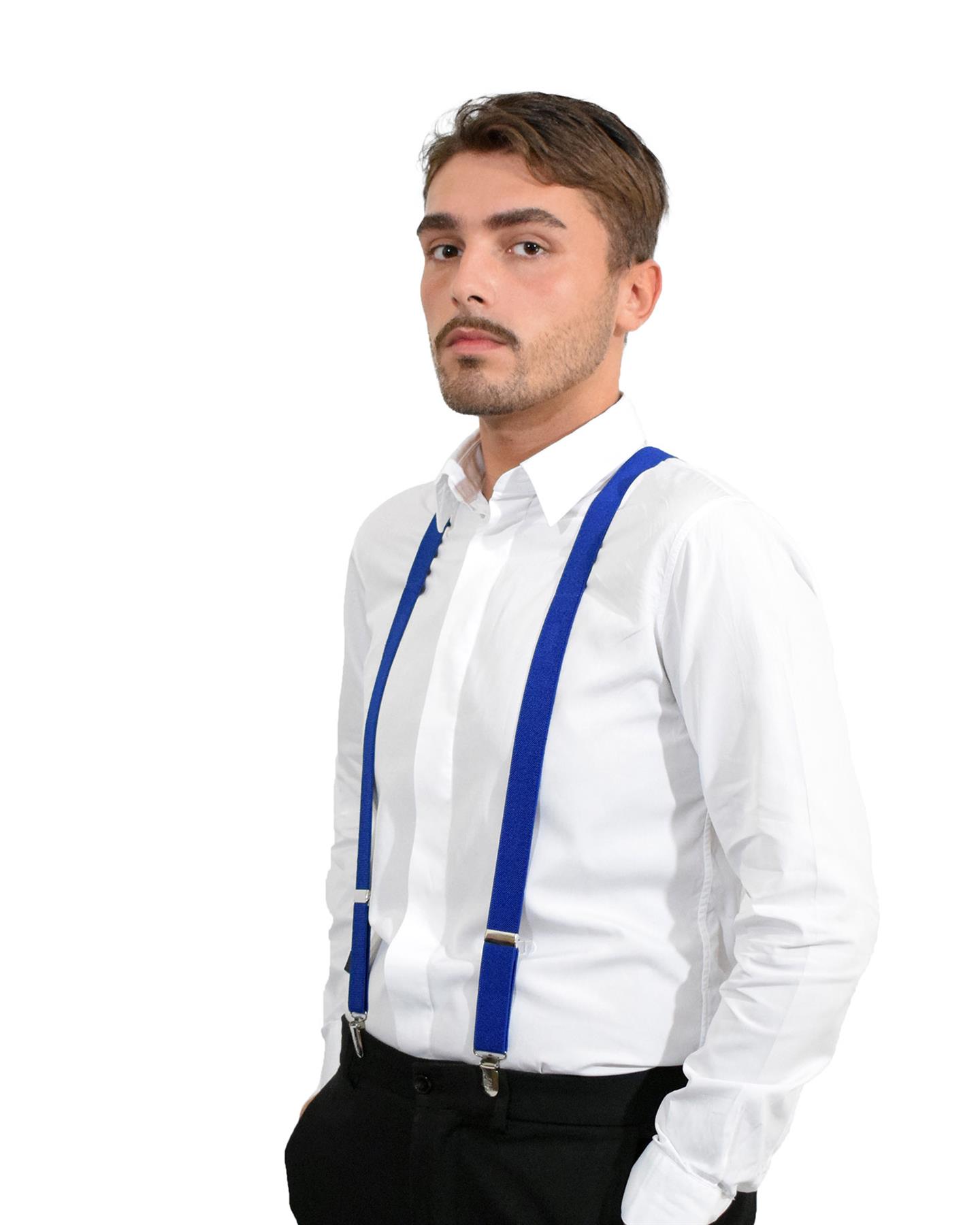 Unisex Plain Suspenders Sturdy Strong 25mm Y Shape Braces for Trouser - Picture 59 of 66