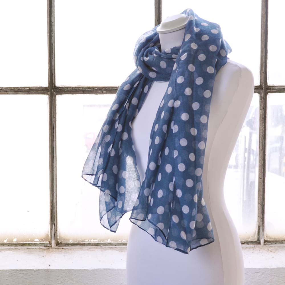 Polka Dot Scarf, Oversized Viscose Scarves Shawl for Women - Picture 11 of 29
