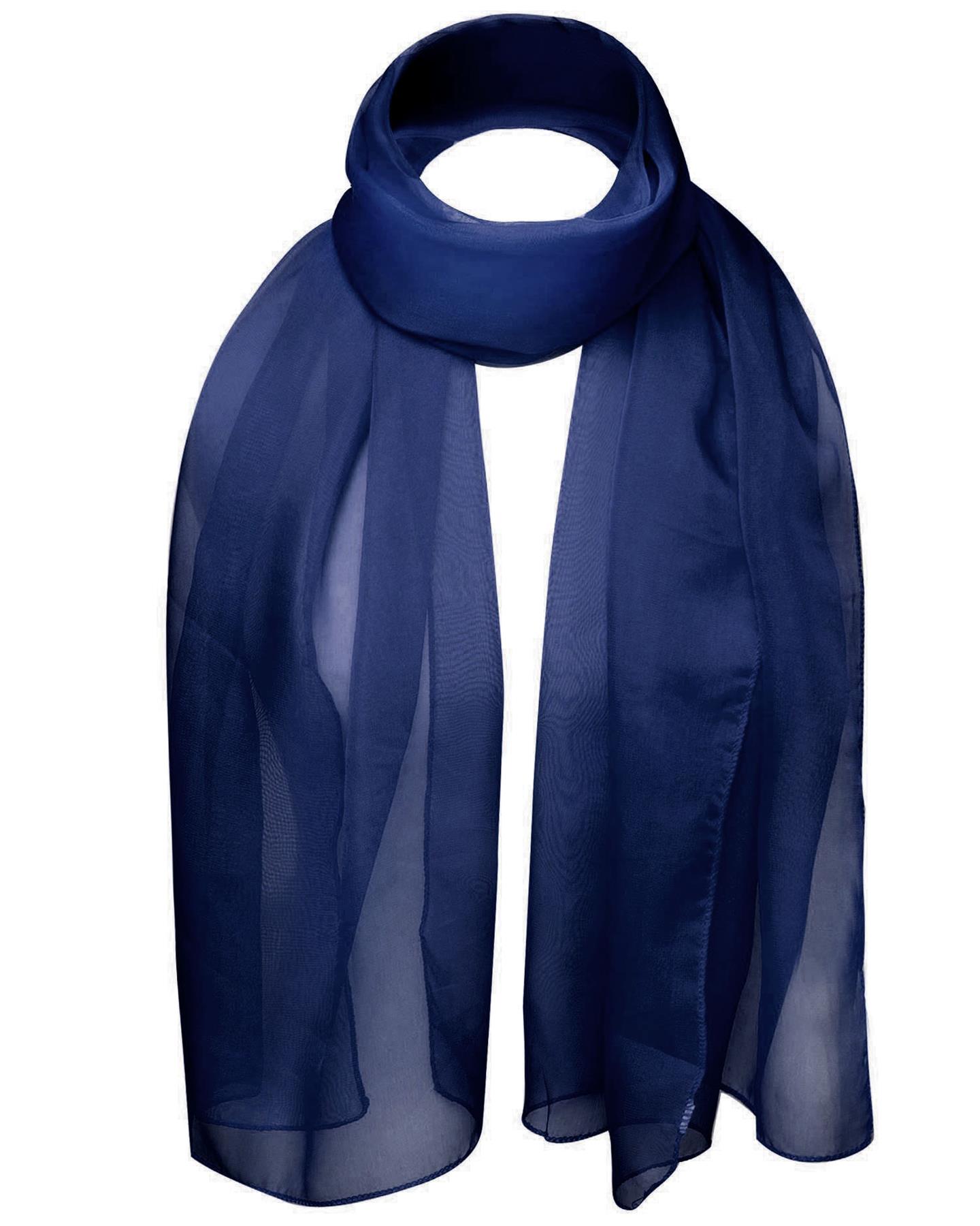 Premium Plain Chiffon Neck Scarf Lightweight Sheer Wrap Shawl Wedding Party - Picture 25 of 39