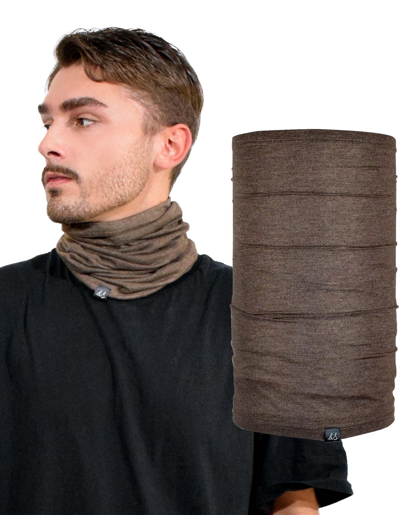 Cotton Blend Plain Jersey Soft Multifunctional Neck Warmer Gaiter Headwear Snood - Picture 7 of 44