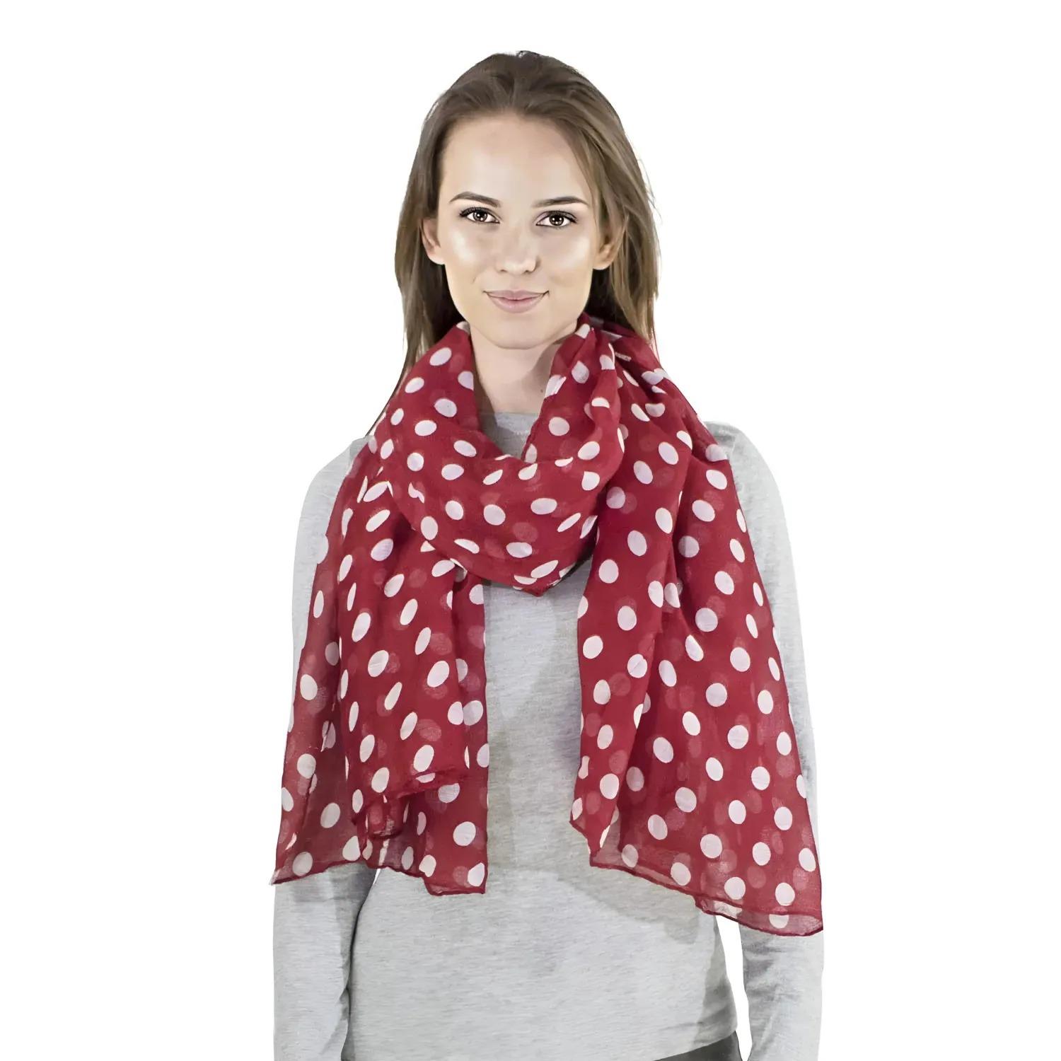 Polka Dot Scarf, Oversized Viscose Scarves Shawl for Women - Picture 25 of 29