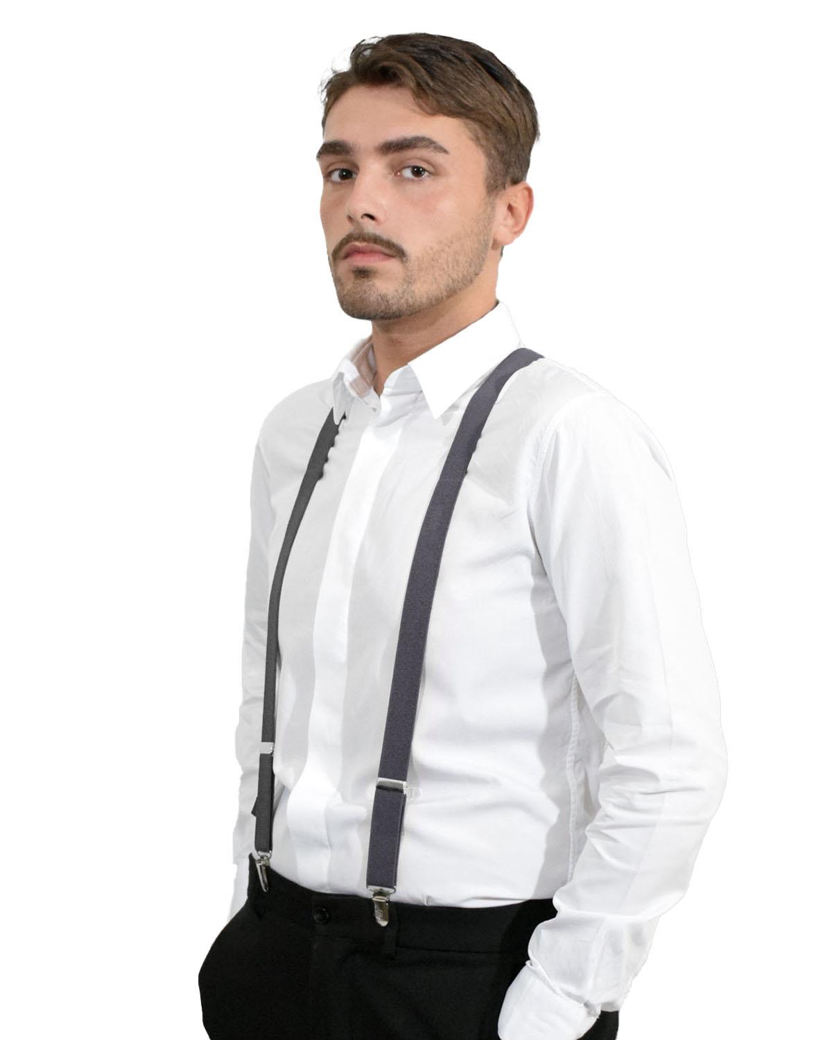 Unisex Plain Suspenders Sturdy Strong 25mm Y Shape Braces for Trouser - Picture 20 of 66