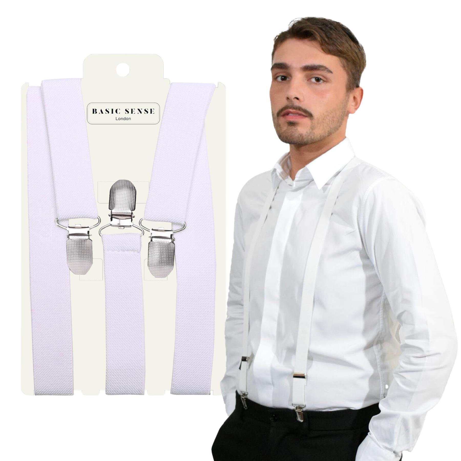 Unisex Plain Suspenders Sturdy Strong 25mm Y Shape Braces for Trouser - Picture 61 of 66