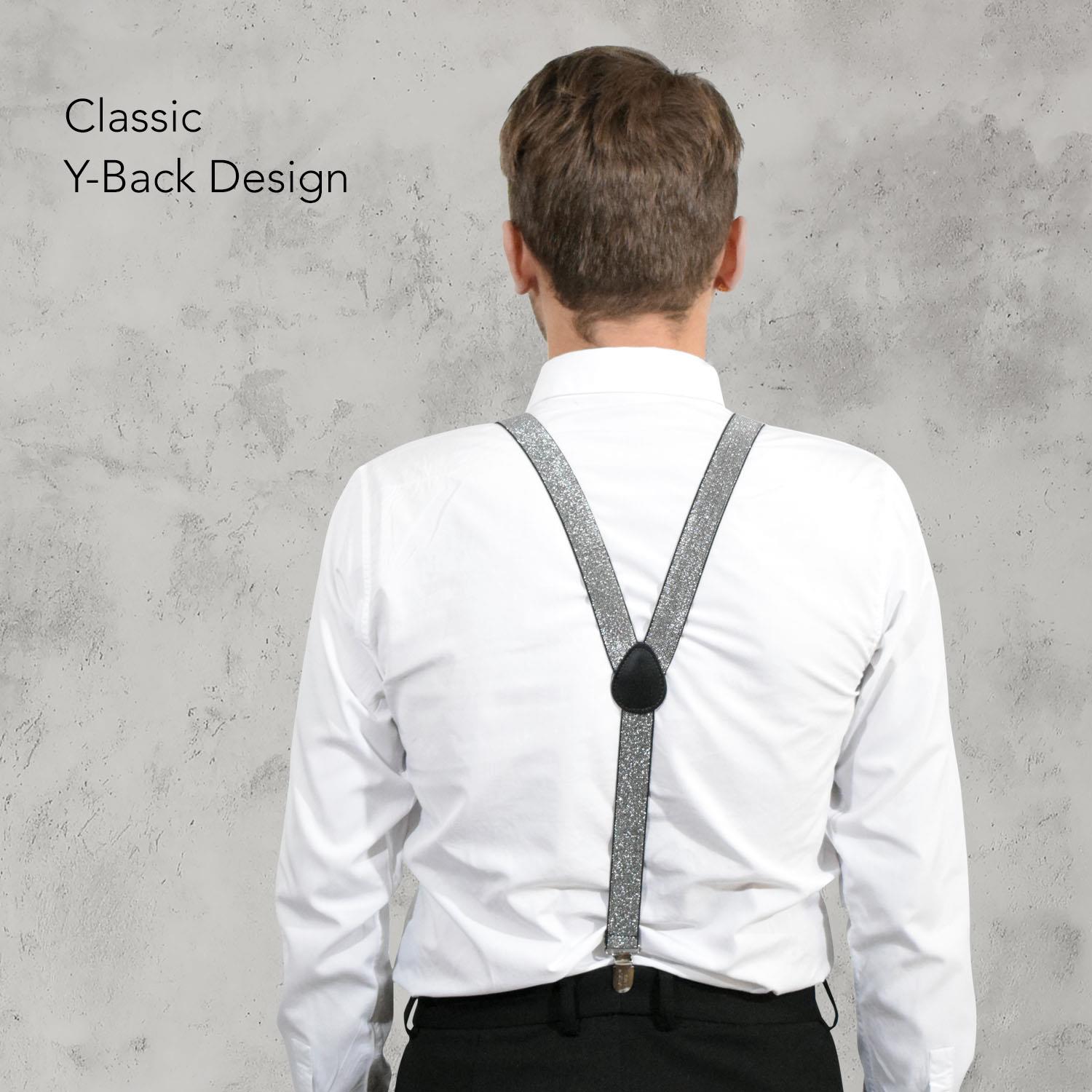 Unisex Plain Suspenders Sturdy Strong 25mm Y Shape Braces for Trouser - Picture 39 of 66