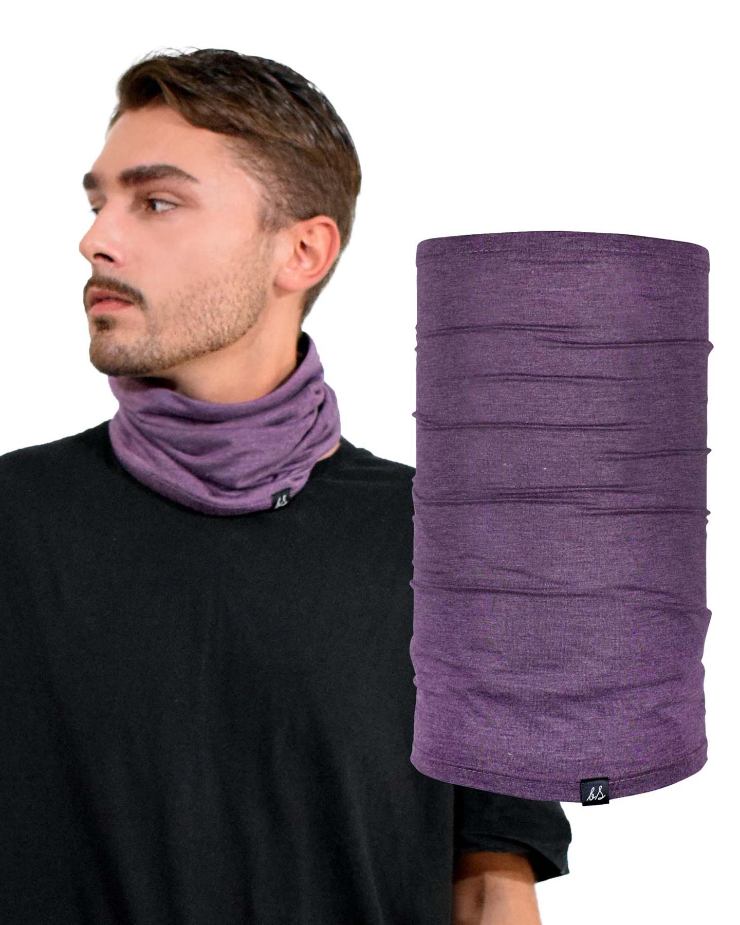 Cotton Blend Plain Jersey Soft Multifunctional Neck Warmer Gaiter Headwear Snood - Picture 25 of 44