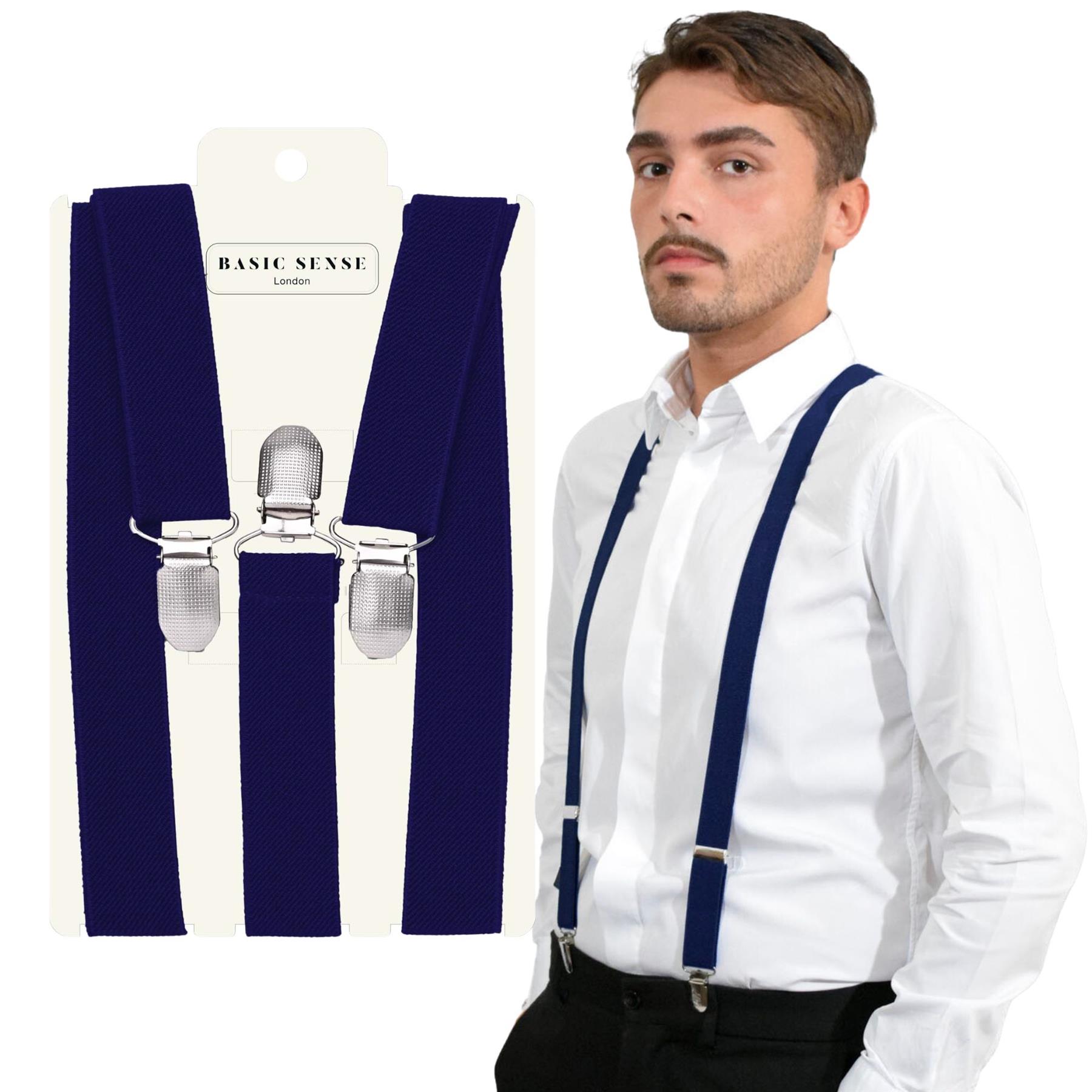 Unisex Plain Suspenders Sturdy Strong 25mm Y Shape Braces for Trouser - Picture 40 of 66