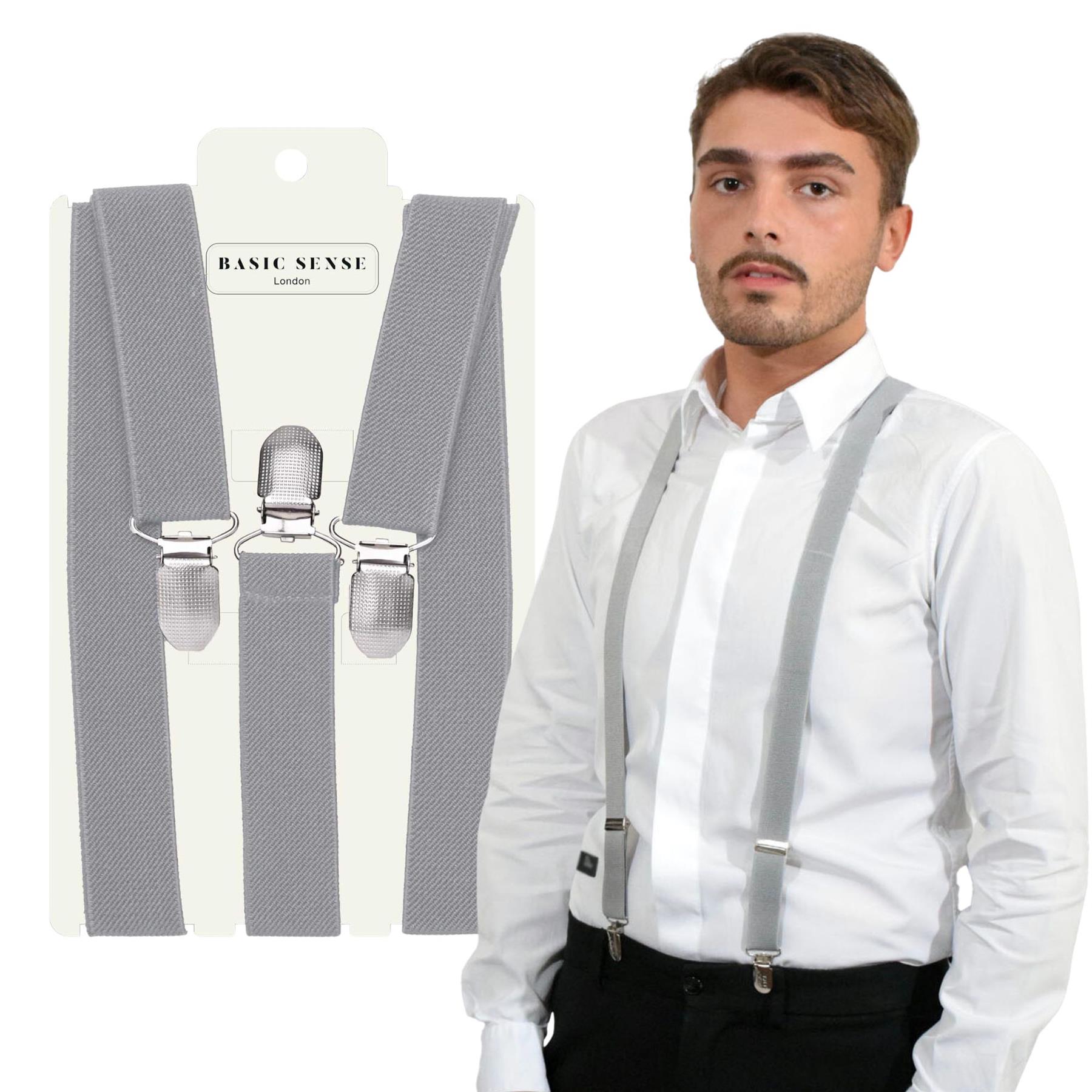 Unisex Plain Suspenders Sturdy Strong 25mm Y Shape Braces for Trouser - Picture 31 of 66
