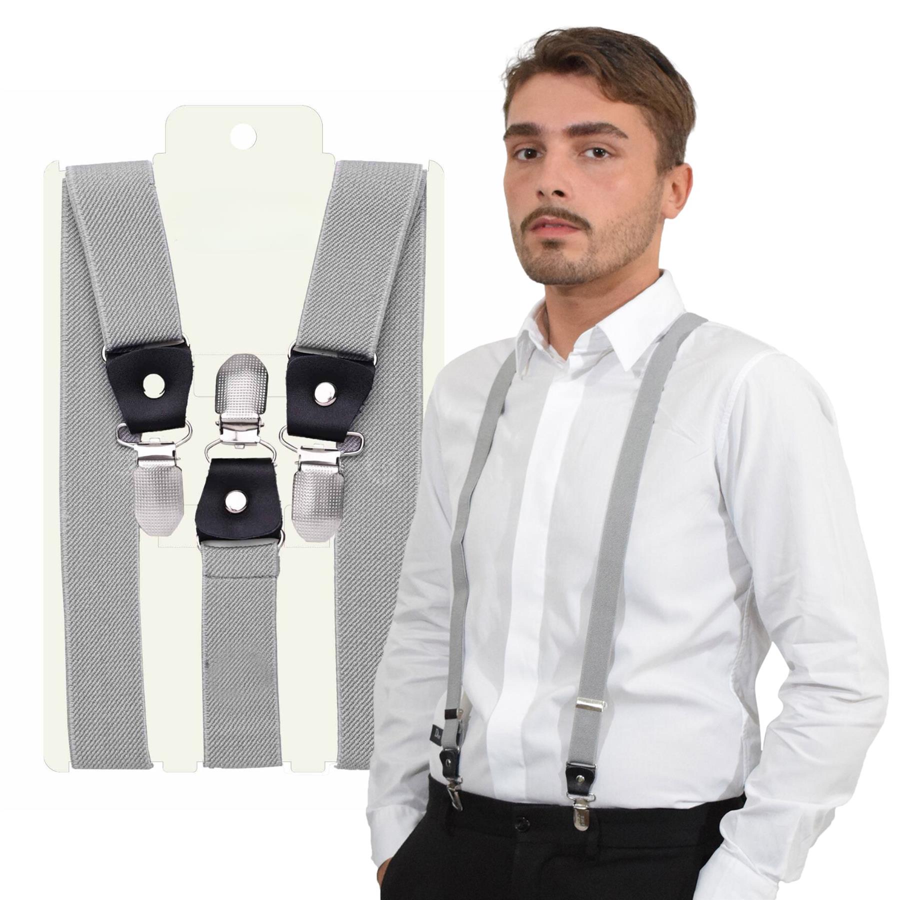 Unisex Plain Suspenders Sturdy Strong 25mm Y Shape Braces for Trouser - Picture 25 of 66