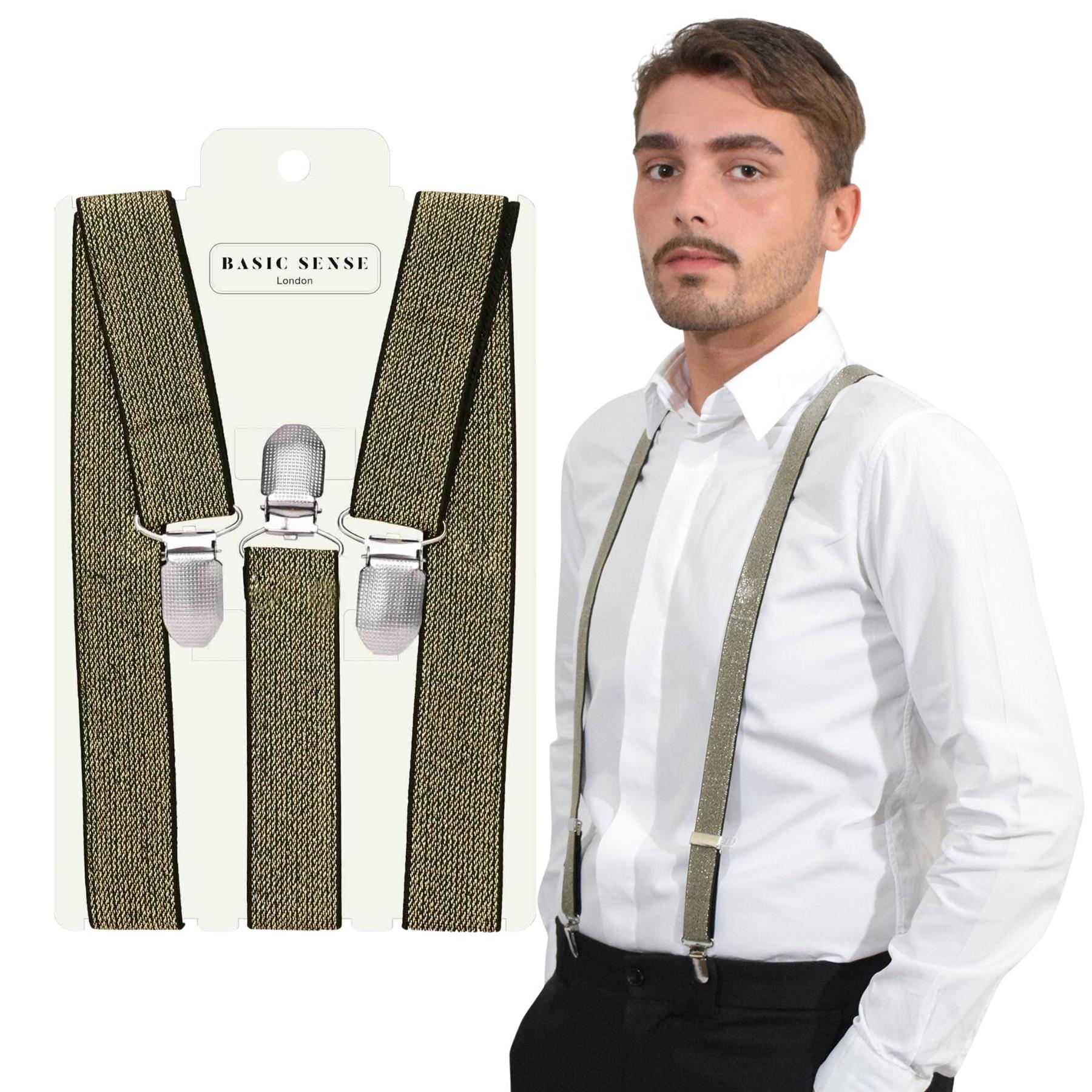 Unisex Plain Suspenders Sturdy Strong 25mm Y Shape Braces for Trouser - Picture 34 of 66