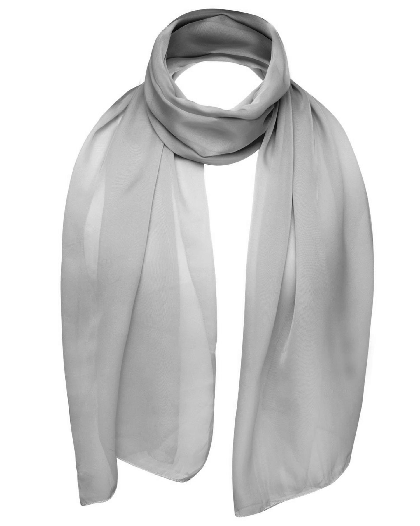 Premium Plain Chiffon Neck Scarf Lightweight Sheer Wrap Shawl Wedding Party - Picture 19 of 39