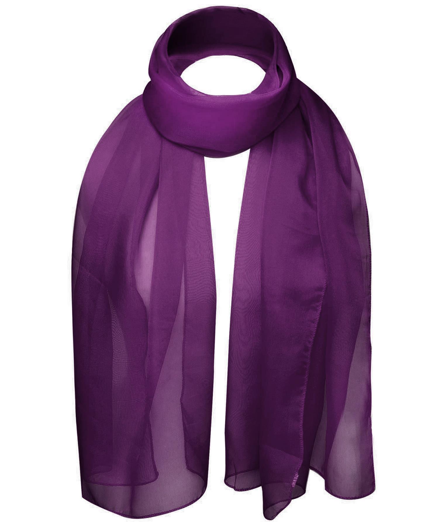 Premium Plain Chiffon Neck Scarf Lightweight Sheer Wrap Shawl Wedding Party - Picture 31 of 39