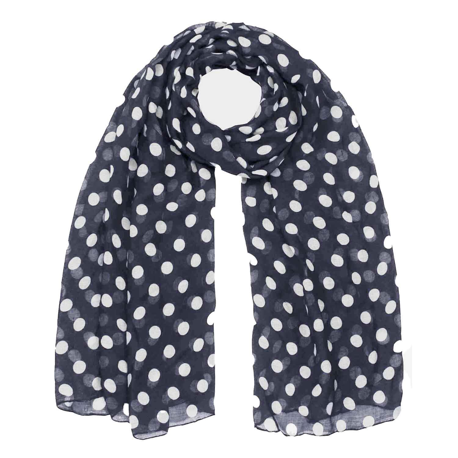 Polka Dot Scarf, Oversized Viscose Scarves Shawl for Women - Picture 18 of 29