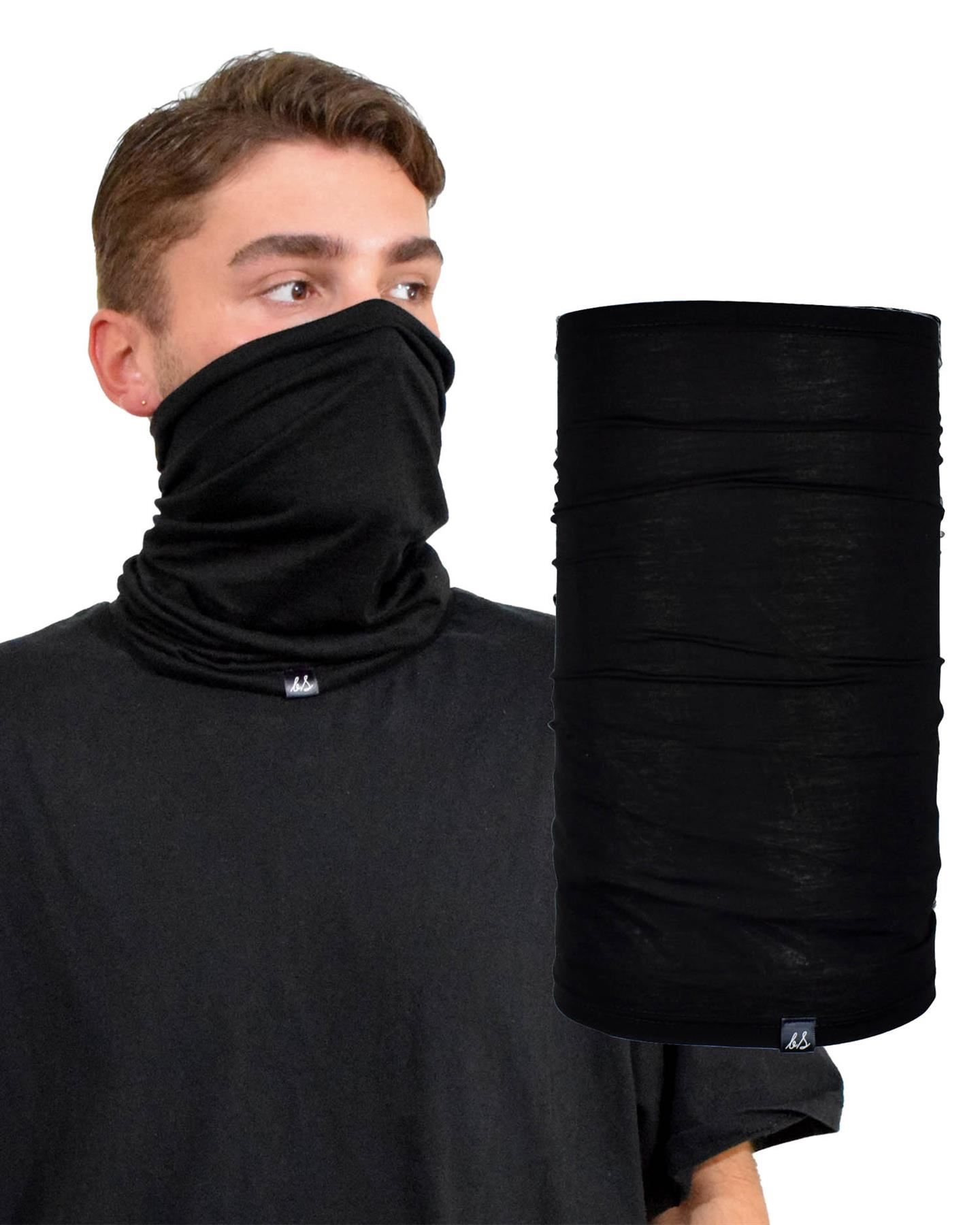 Cotton Blend Plain Jersey Soft Multifunctional Neck Warmer Gaiter Headwear Snood - Picture 29 of 44