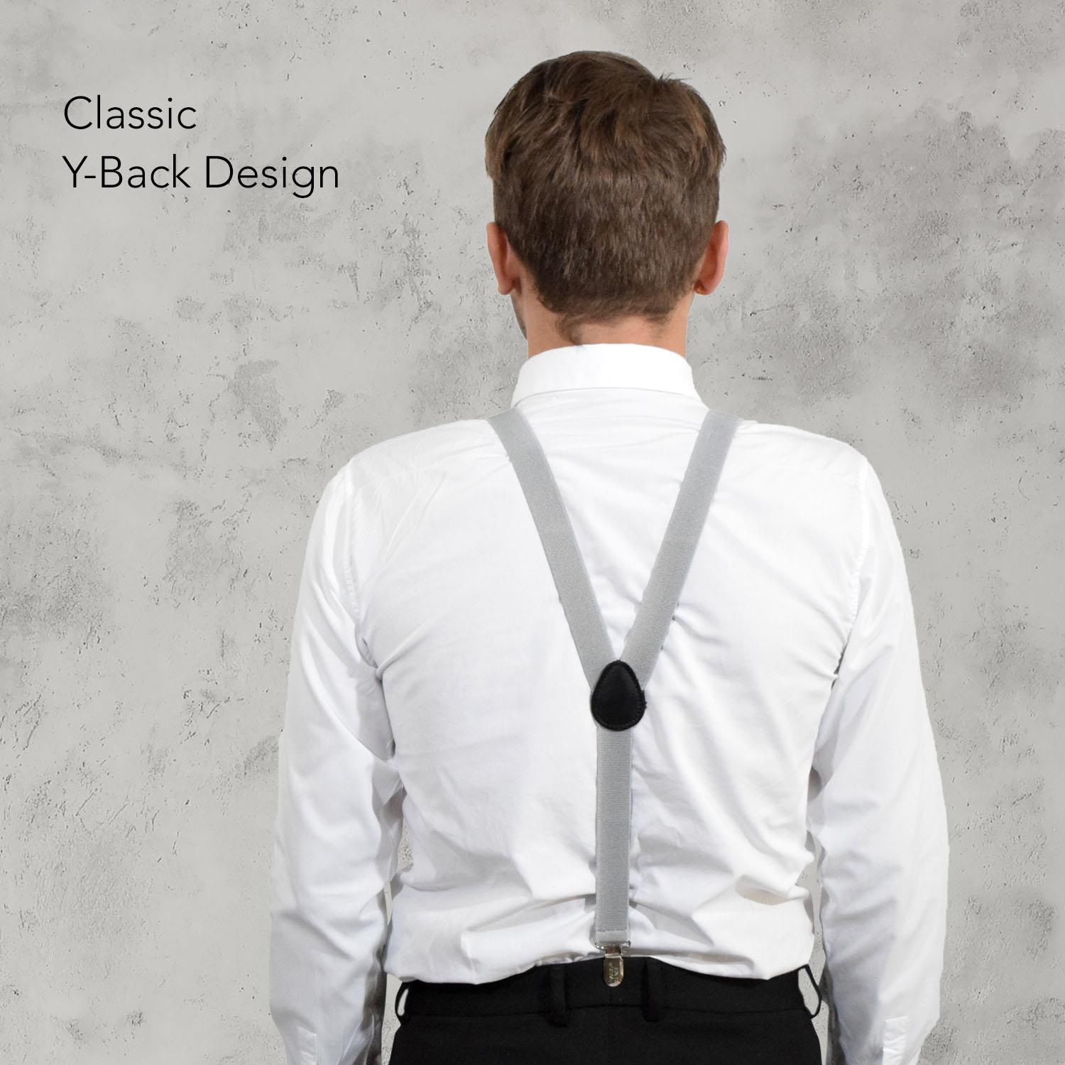 Unisex Plain Suspenders Sturdy Strong 25mm Y Shape Braces for Trouser - Picture 33 of 66