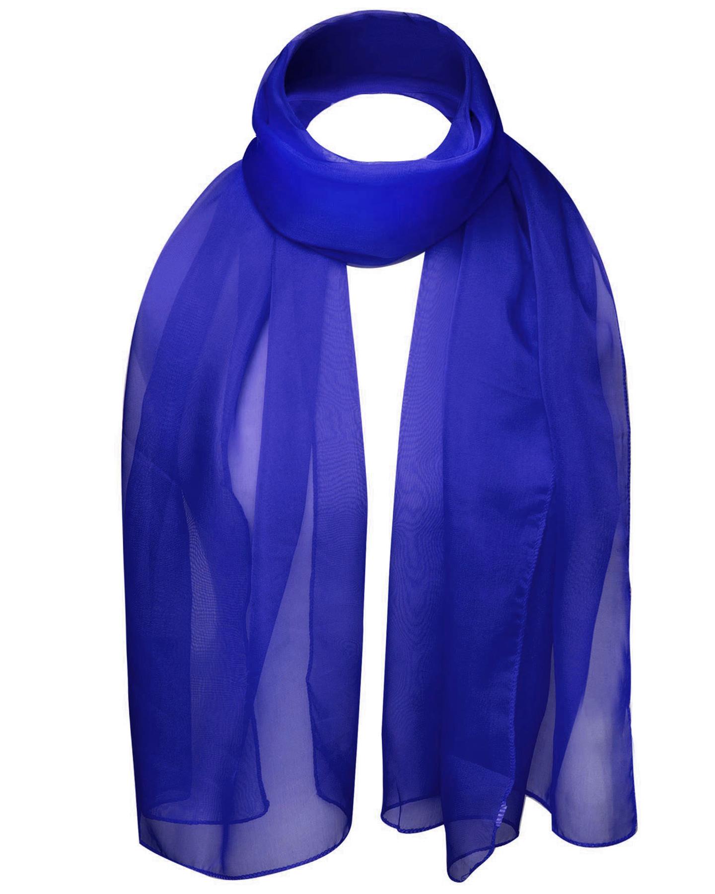 Premium Plain Chiffon Neck Scarf Lightweight Sheer Wrap Shawl Wedding Party - Picture 34 of 39