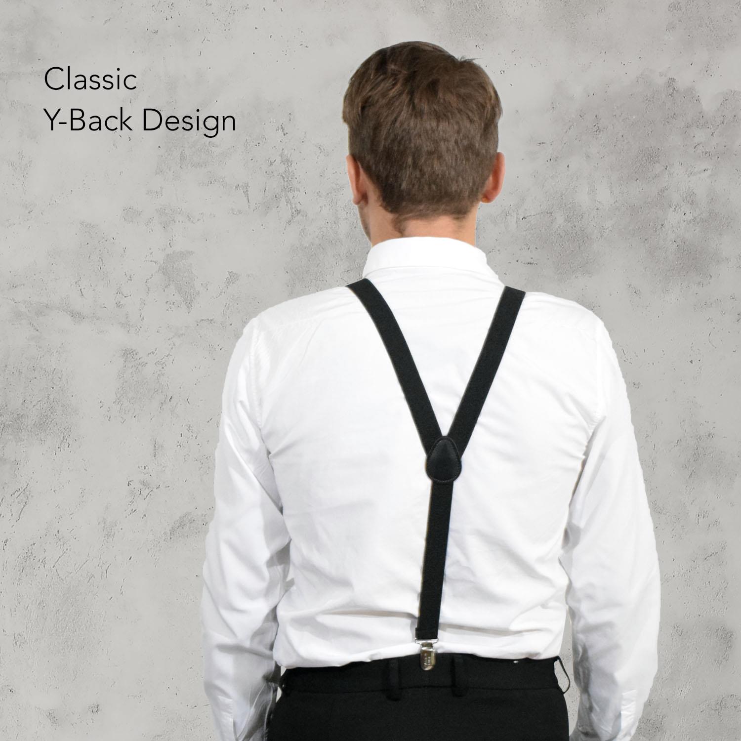 Unisex Plain Suspenders Sturdy Strong 25mm Y Shape Braces for Trouser - Picture 9 of 66