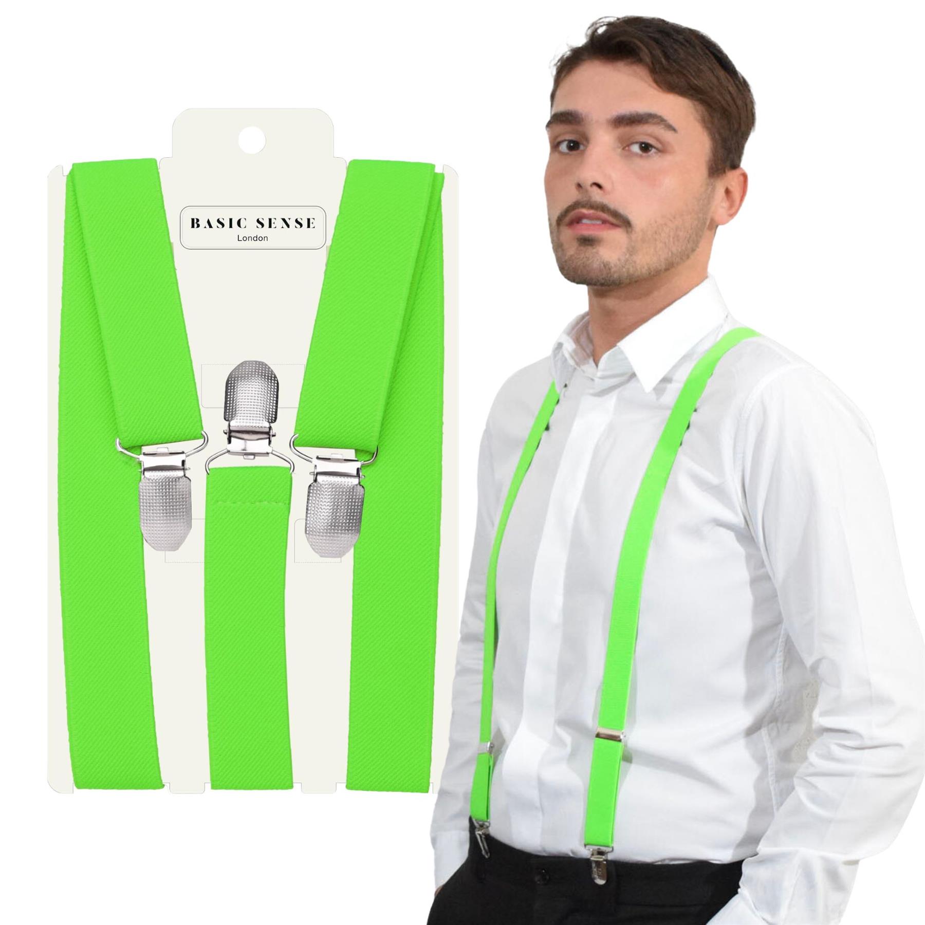 Unisex Plain Suspenders Sturdy Strong 25mm Y Shape Braces for Trouser - Picture 43 of 66