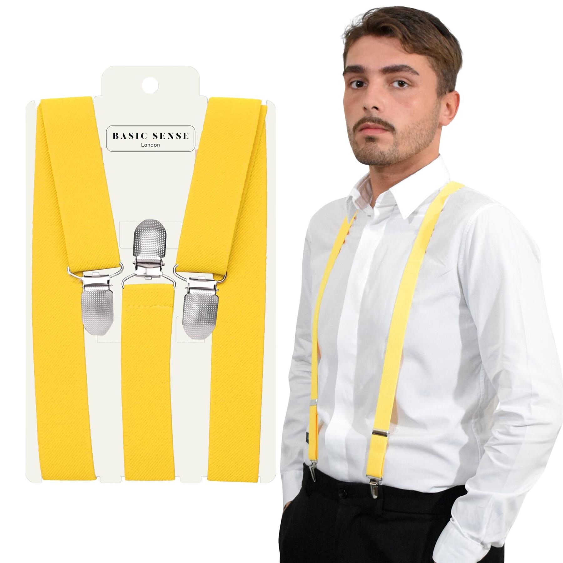 Unisex Plain Suspenders Sturdy Strong 25mm Y Shape Braces for Trouser - Picture 64 of 66