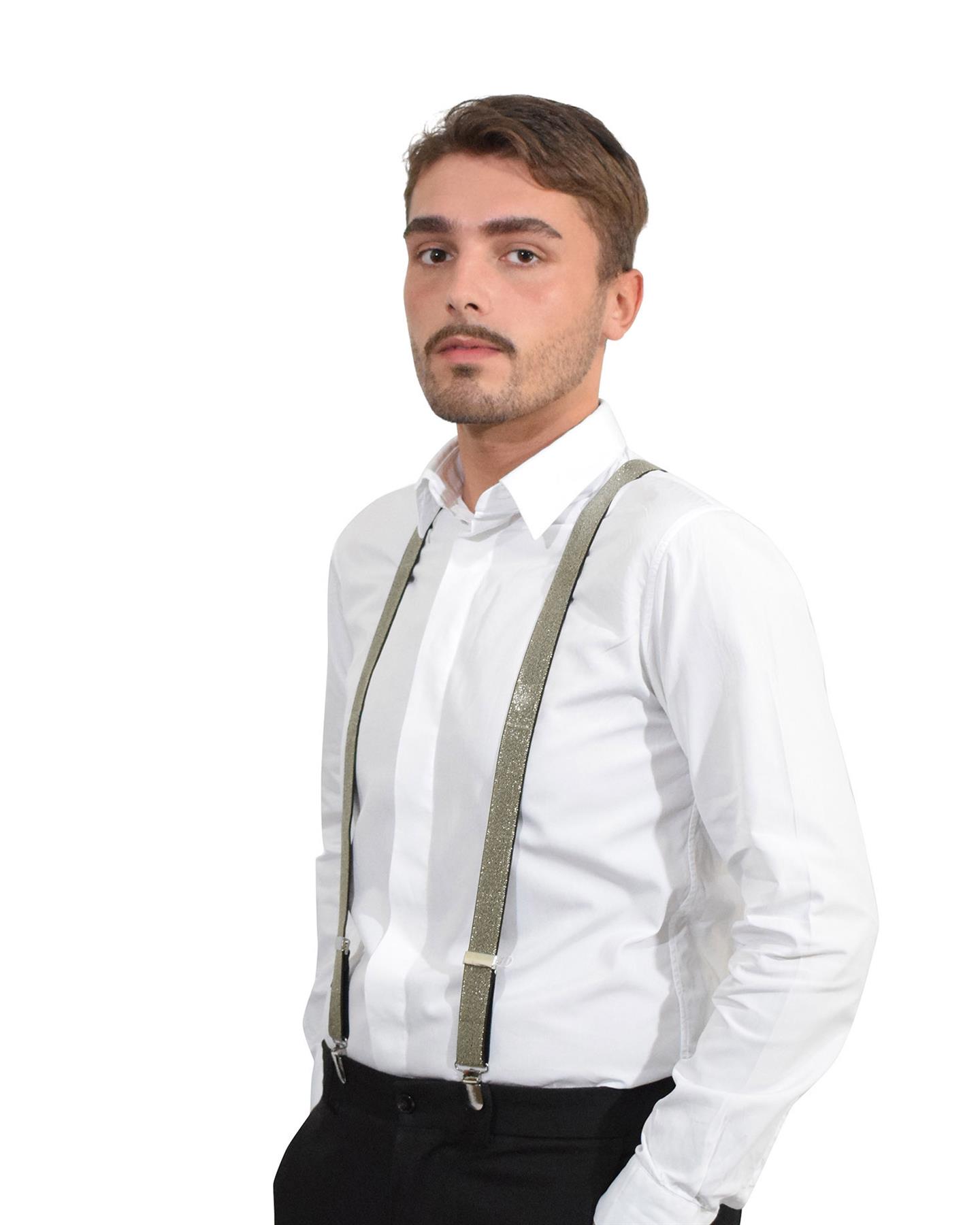 Unisex Plain Suspenders Sturdy Strong 25mm Y Shape Braces for Trouser - Picture 35 of 66