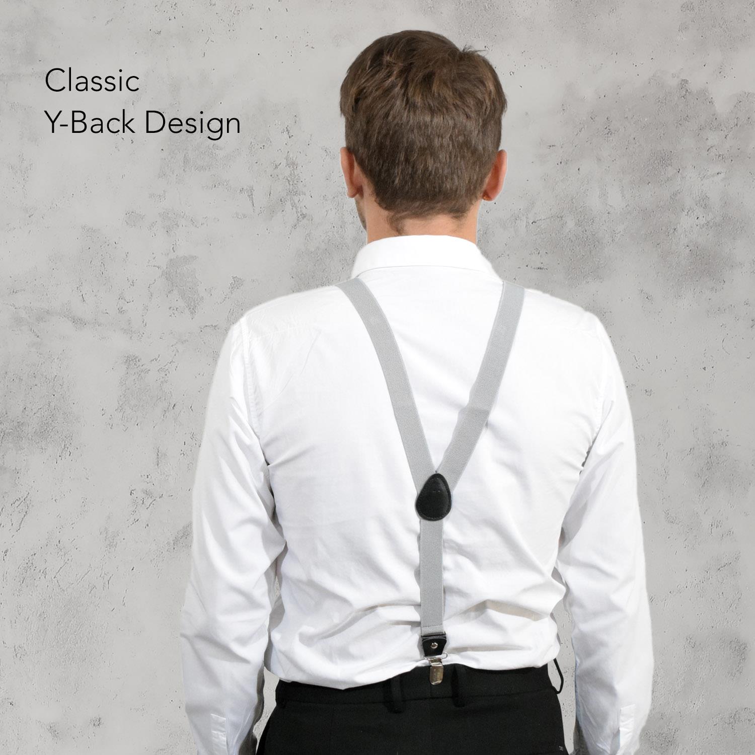Unisex Plain Suspenders Sturdy Strong 25mm Y Shape Braces for Trouser - Picture 27 of 66