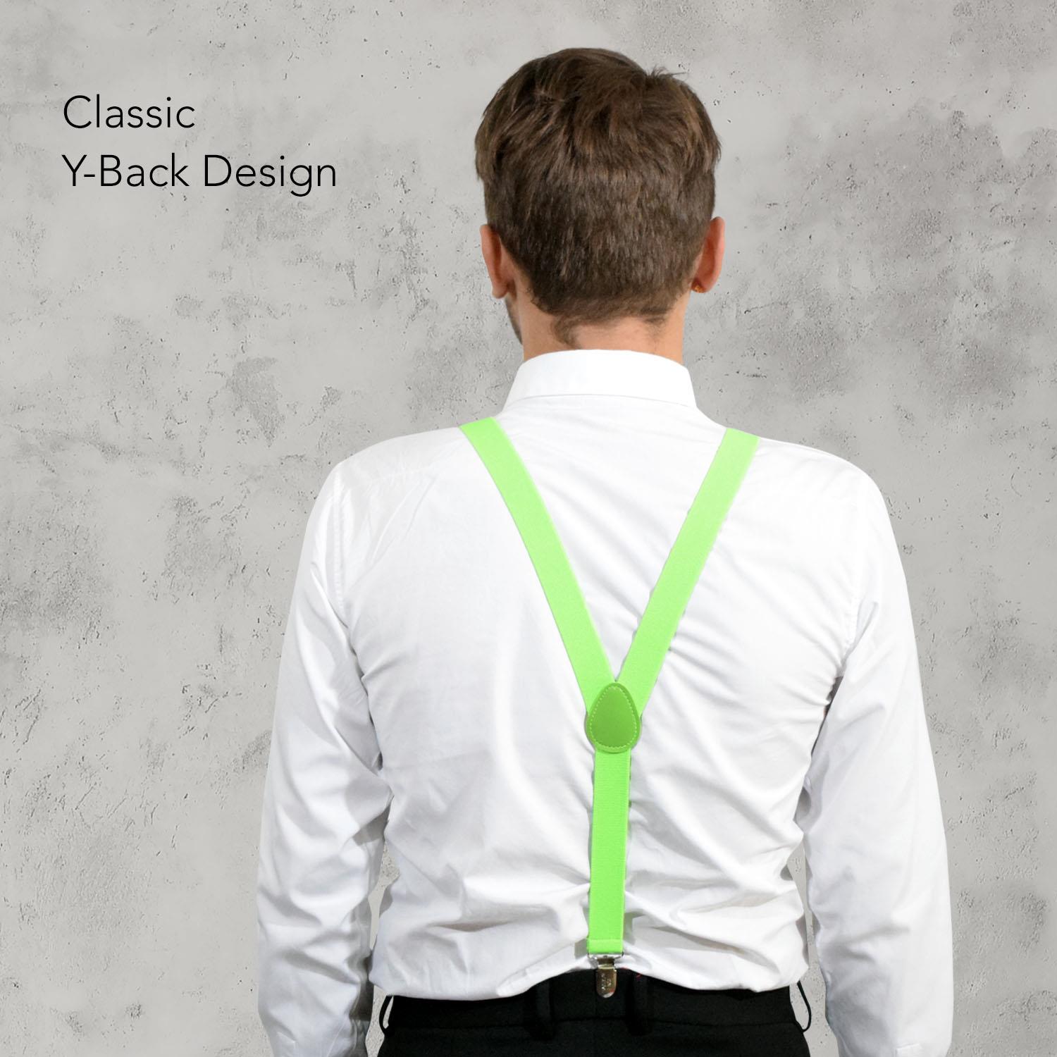 Unisex Plain Suspenders Sturdy Strong 25mm Y Shape Braces for Trouser - Picture 45 of 66