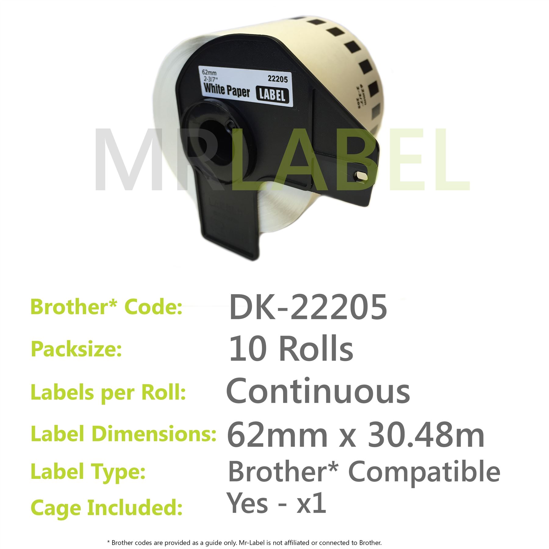 Brother Compatible Labels DK-22243 with 1x Re-useable Cartridge Brother Compatible Labels DK-22243 with 1x Re-useable Cartridge
