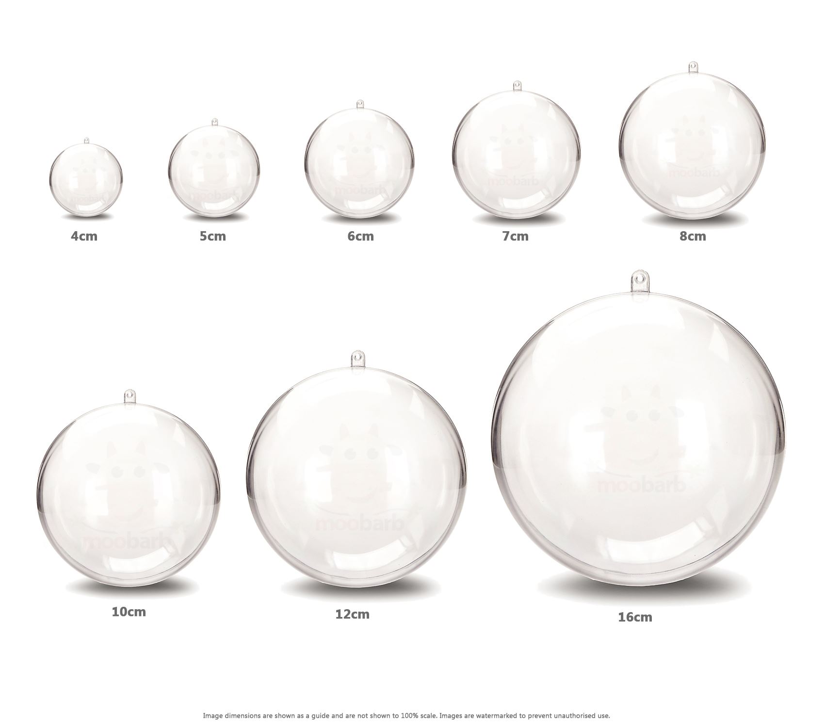 JfM ALL SIZES Clear Plastic Craft Ball Acrylic Transparent Sphere