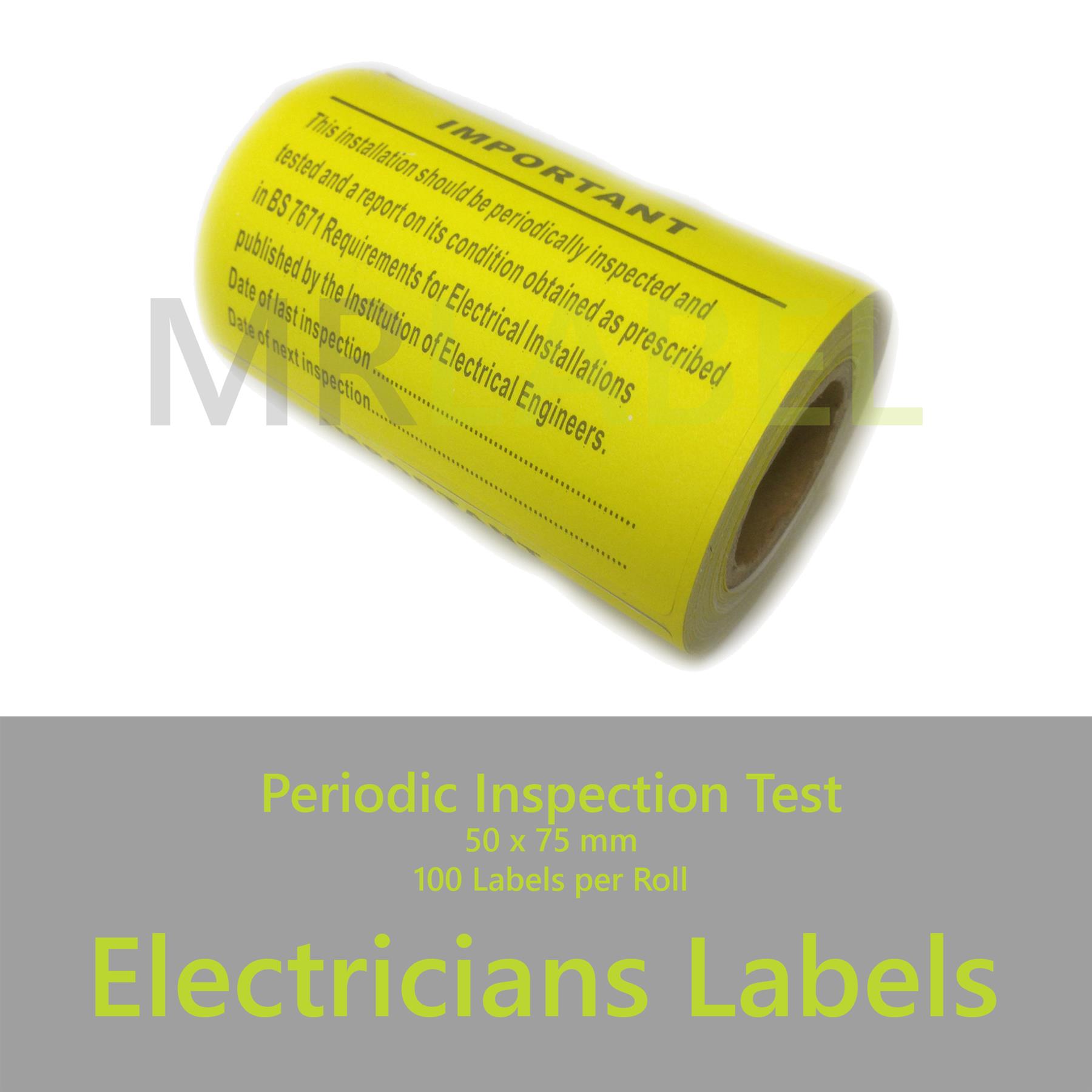 Electricians Labels PAT Testing Danger RCD Test Periodic Inspection