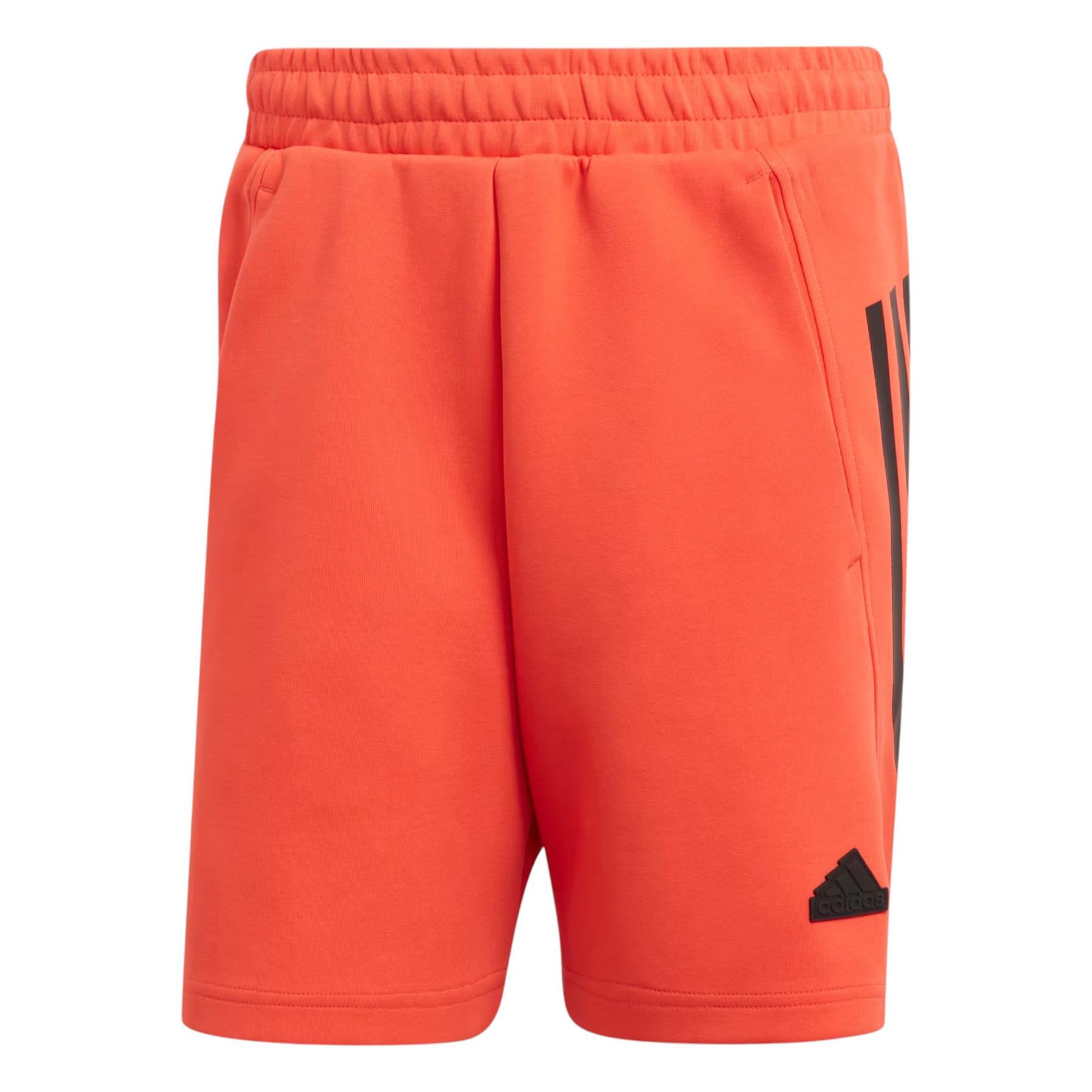N  adidas MEN'S FUTURE ICONS 3-STRIPES SWEAT SHORTS BRIGHT RED