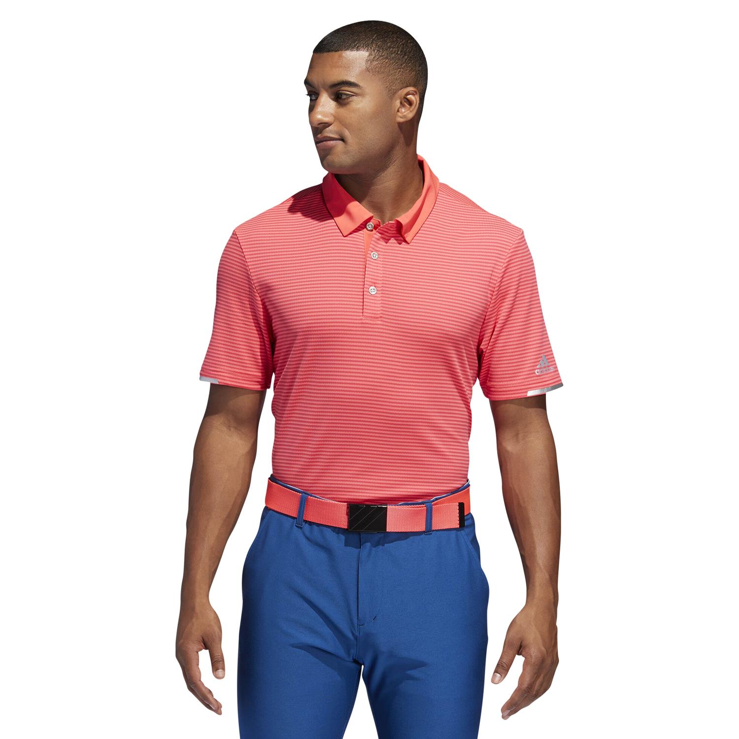climachill tonal stripe polo shirt