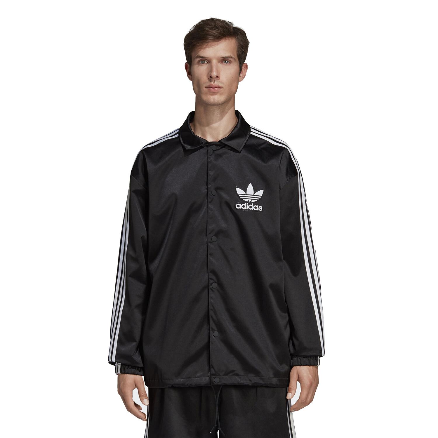 adidas satin coach jacket