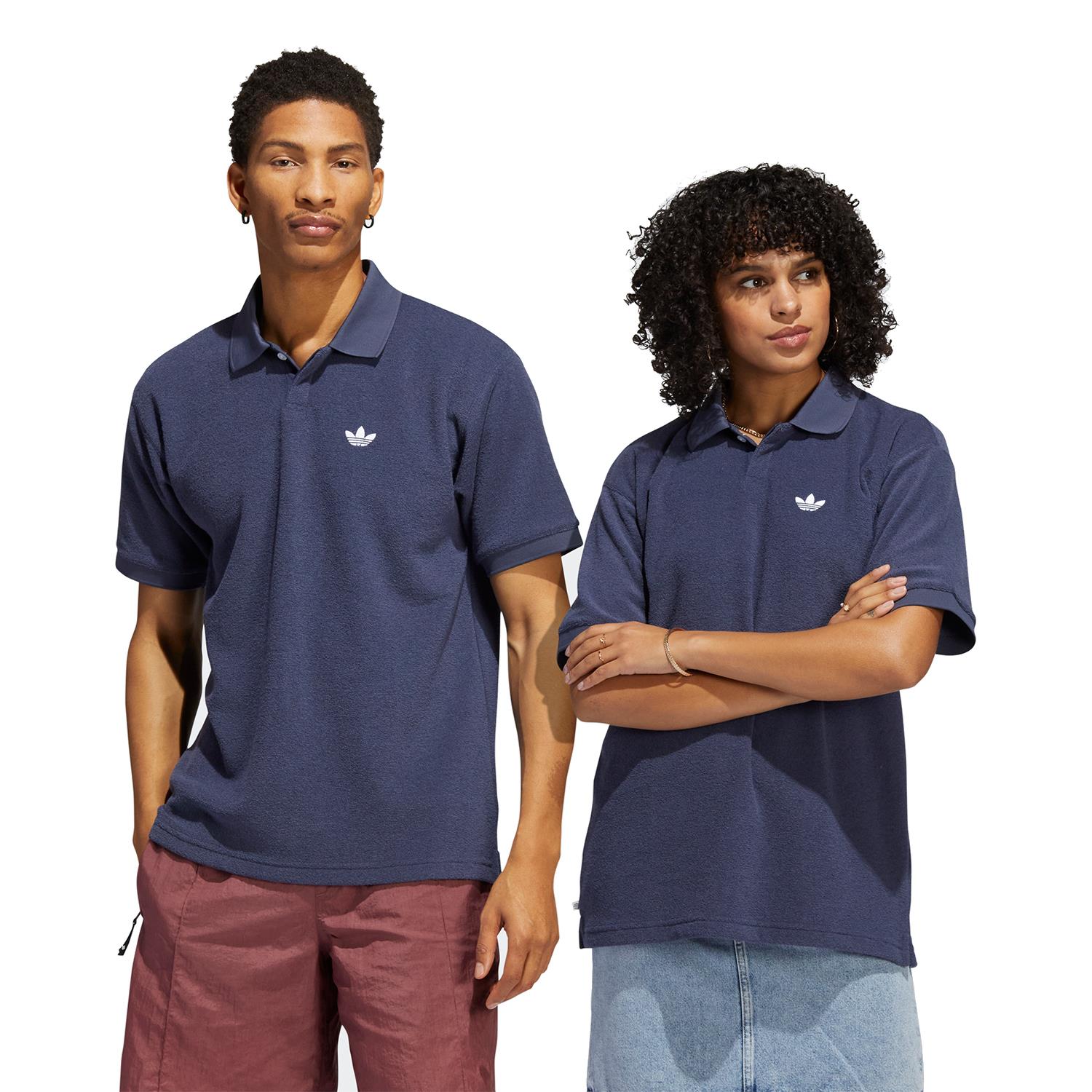 adidas H/S polo shirt古着ネイビーunisexスポーツMIX adidas ORIGINALS UNISEX TENNIS POLO SHIRT NAVY TREFOIL navy