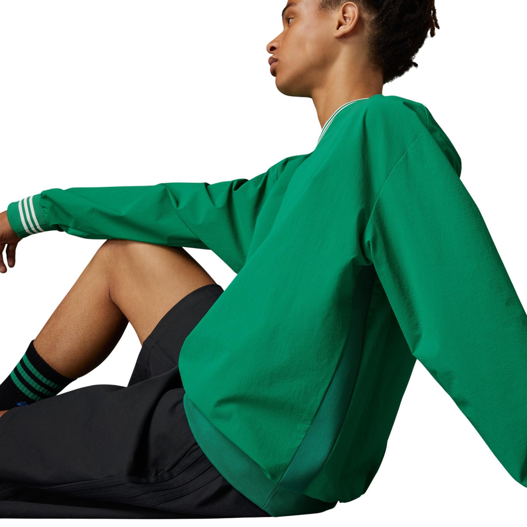 adidas ORIGINALS MEN'S ROLLING LINKS CREWNECK SWEATSHIRT GREEN